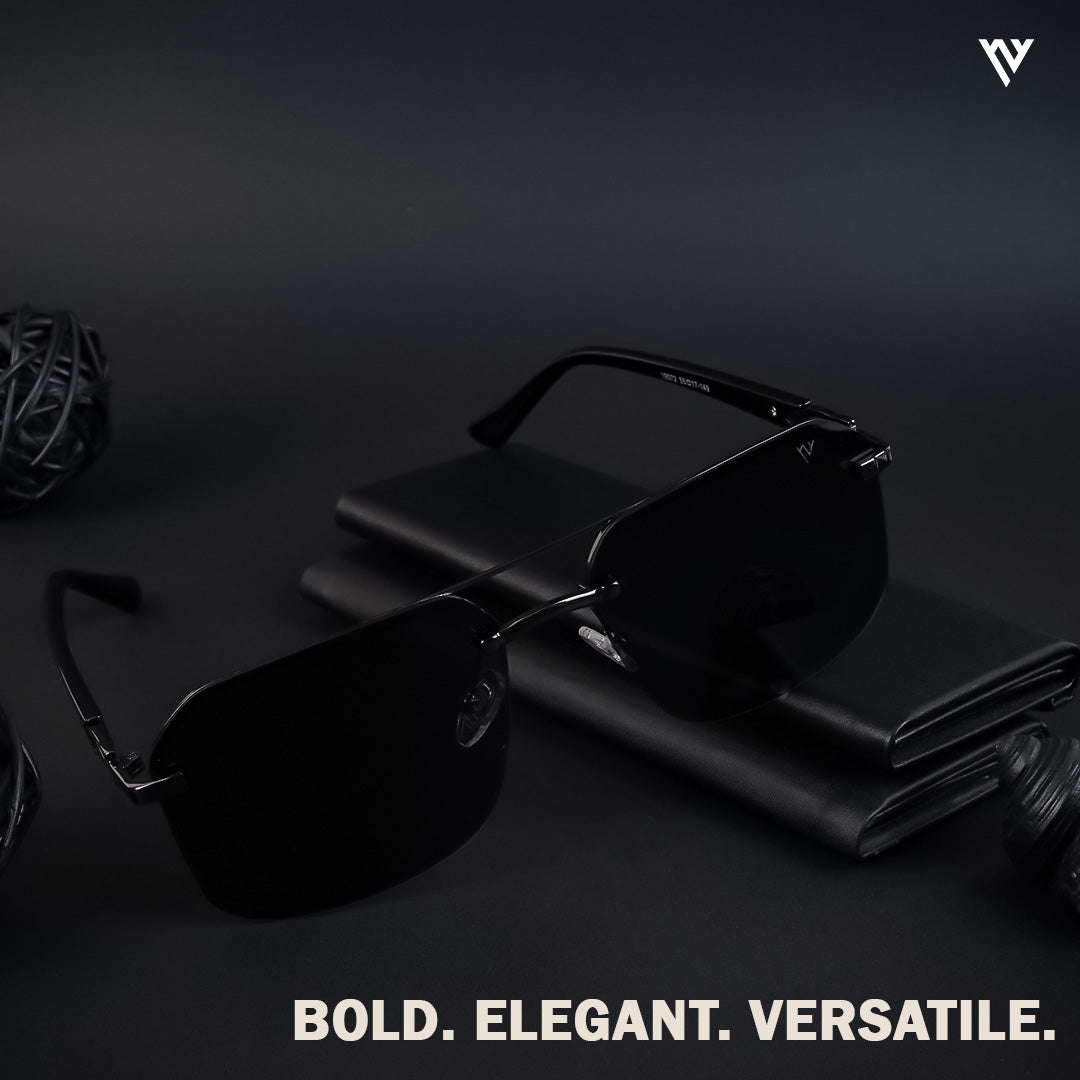 Odyssey | Black & Grey Polarized Wayfarer Sunglasses - PMG4142