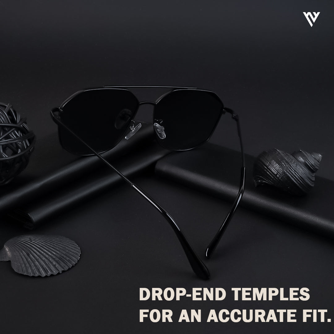 Black Polarized Wayfarer Sunglasses - PMG4147