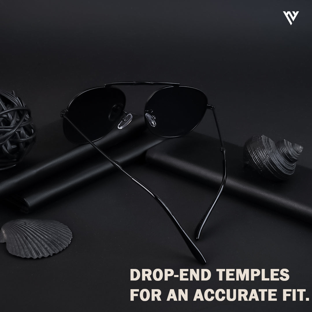 Twist | Black Polarized Round Sunglasses - PMG4145