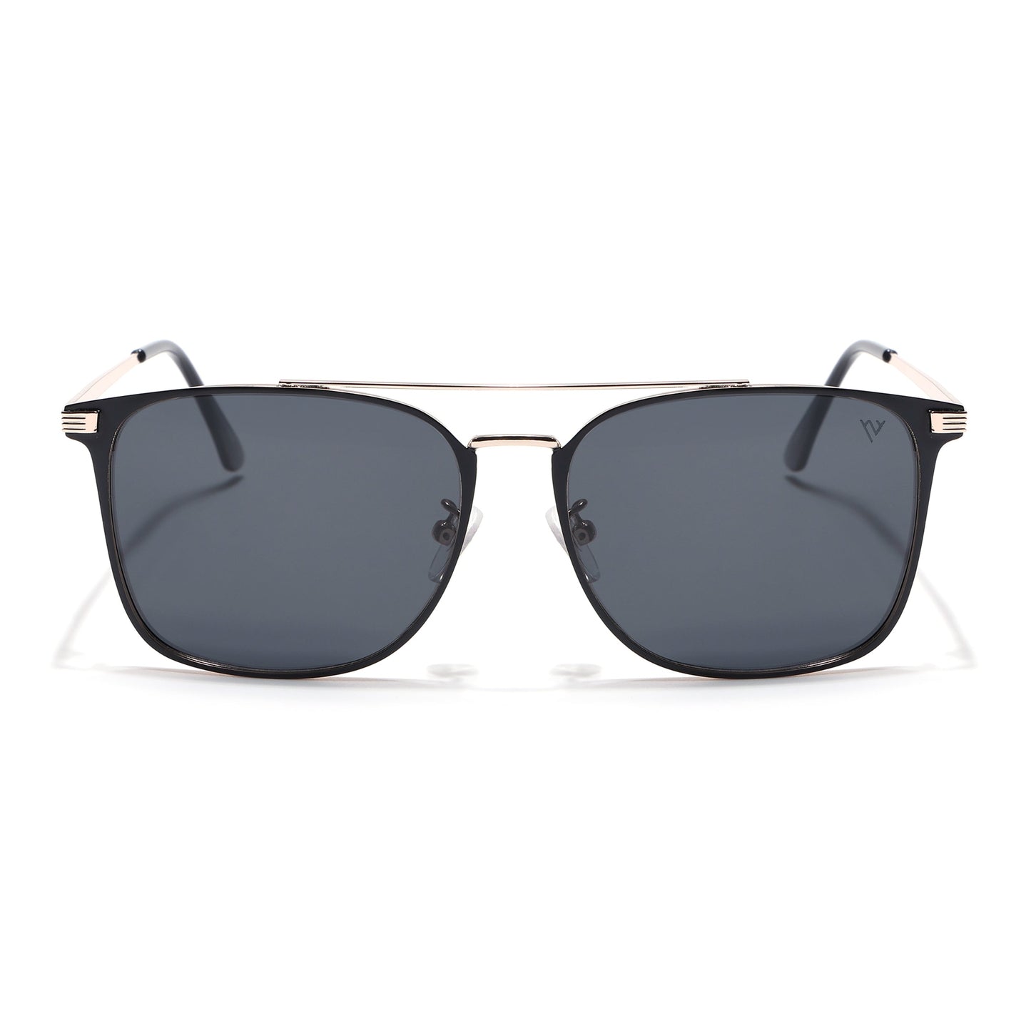 The Fiero | Wayfarer Polarized Sunglasses (Black Lens | Black & Rose Gold Frame - PMG4983)