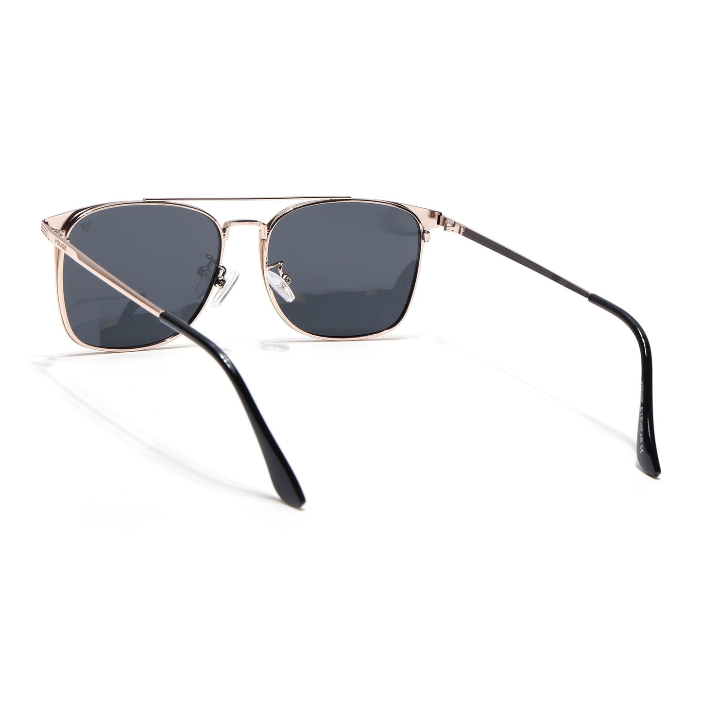 The Fiero | Wayfarer Polarized Sunglasses (Black Lens | Black & Rose Gold Frame - PMG4983)