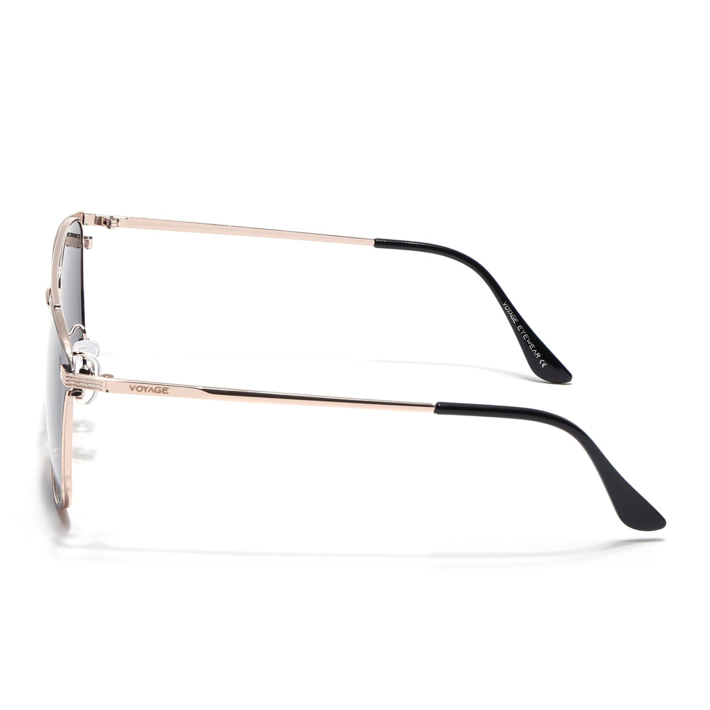 The Fiero | Wayfarer Polarized Sunglasses (Black Lens | Black & Rose Gold Frame - PMG4983)