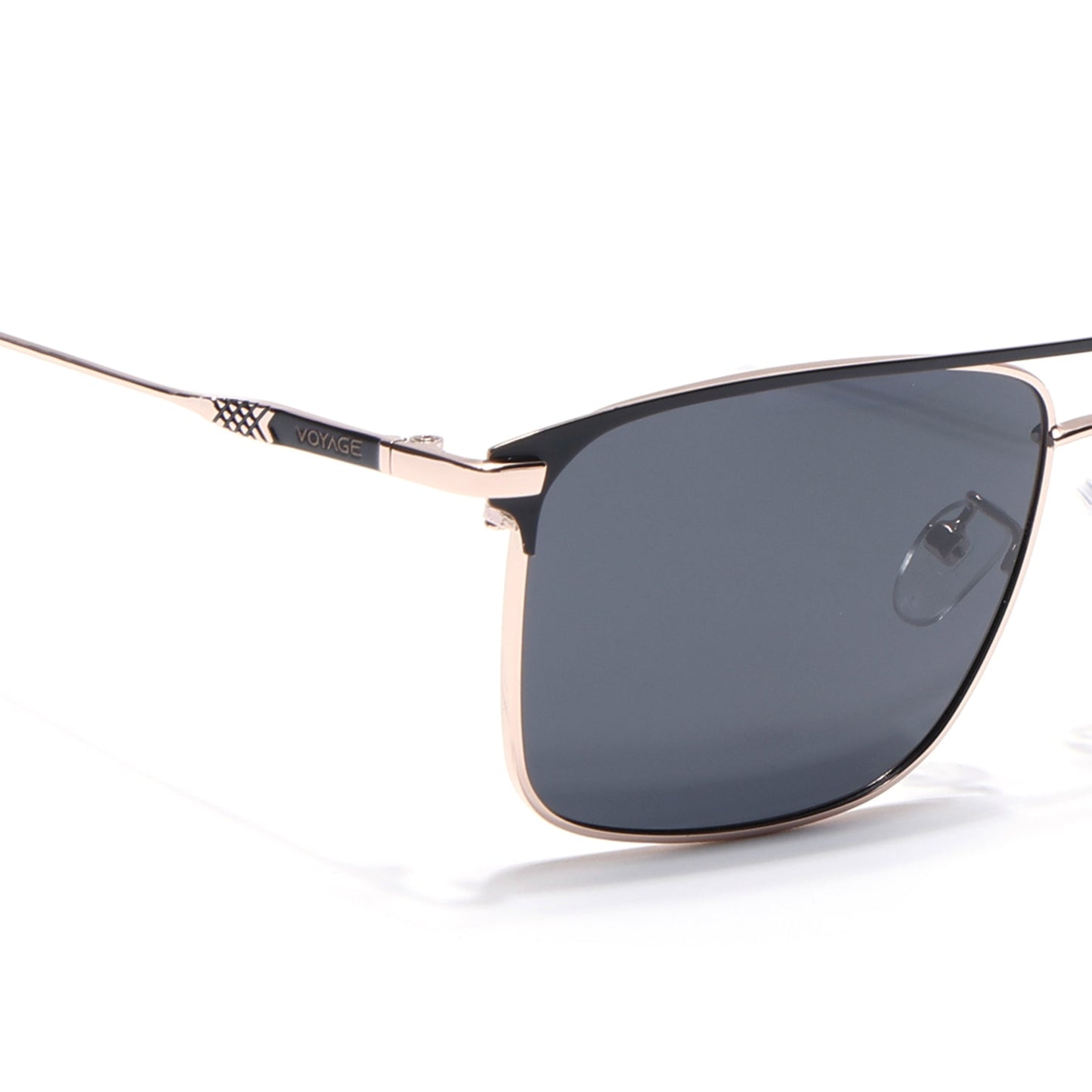 Wayfarer Polarized Sunglasses (Black Lens | Rose Gold & Black Frame - PMG4986)