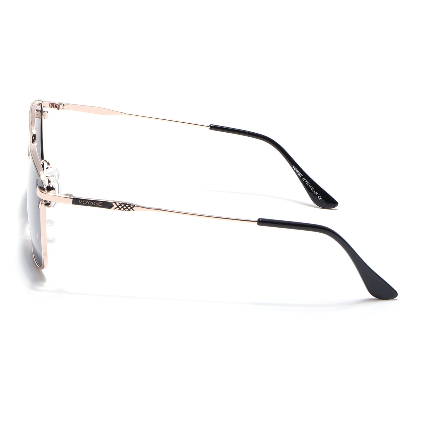Wayfarer Polarized Sunglasses (Black Lens | Rose Gold & Black Frame - PMG4986)