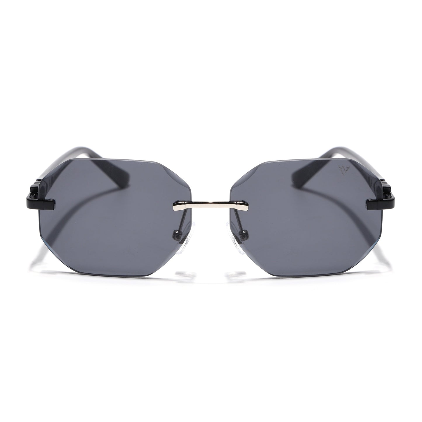 Rimless Sunglasses for Men & Women (Black Lens | Black Frame - MG7360)