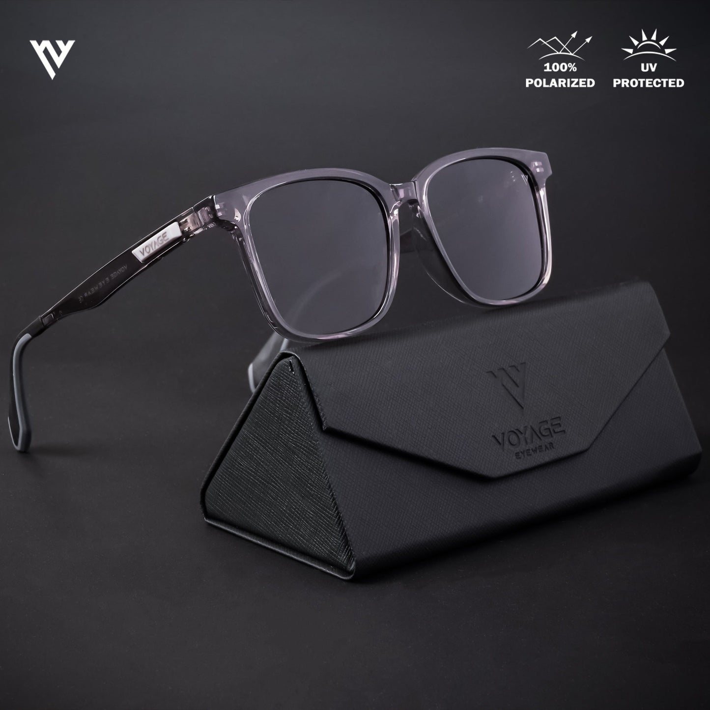 Active Grey Polarized Wayfarer Sunglasses - PMG4460