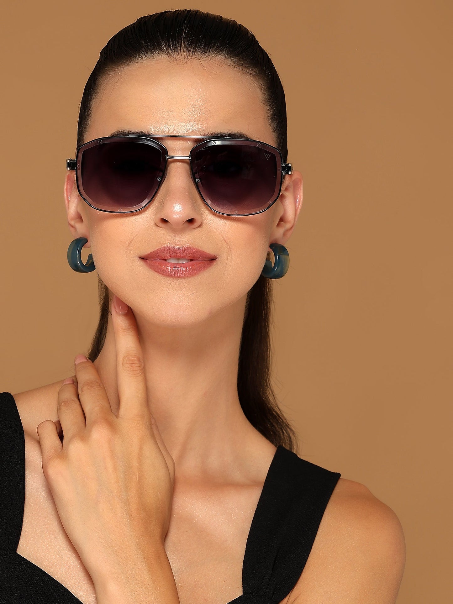 Wayfarer Sunglasses for Men & Women (Grey & Clear Lens | Black & Silver Frame - MG7114)