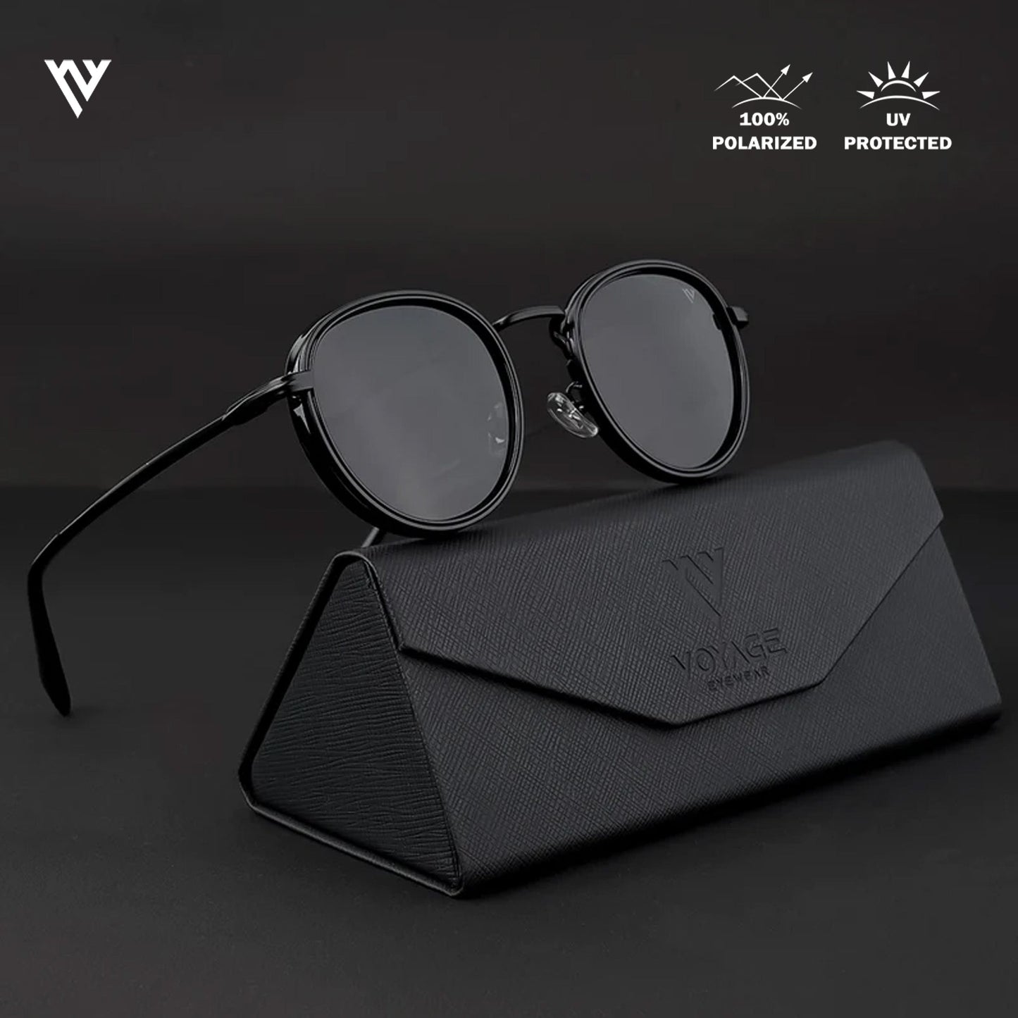 Captain | Matte Black Polarized Wayfarer Sunglasses - PMG3980