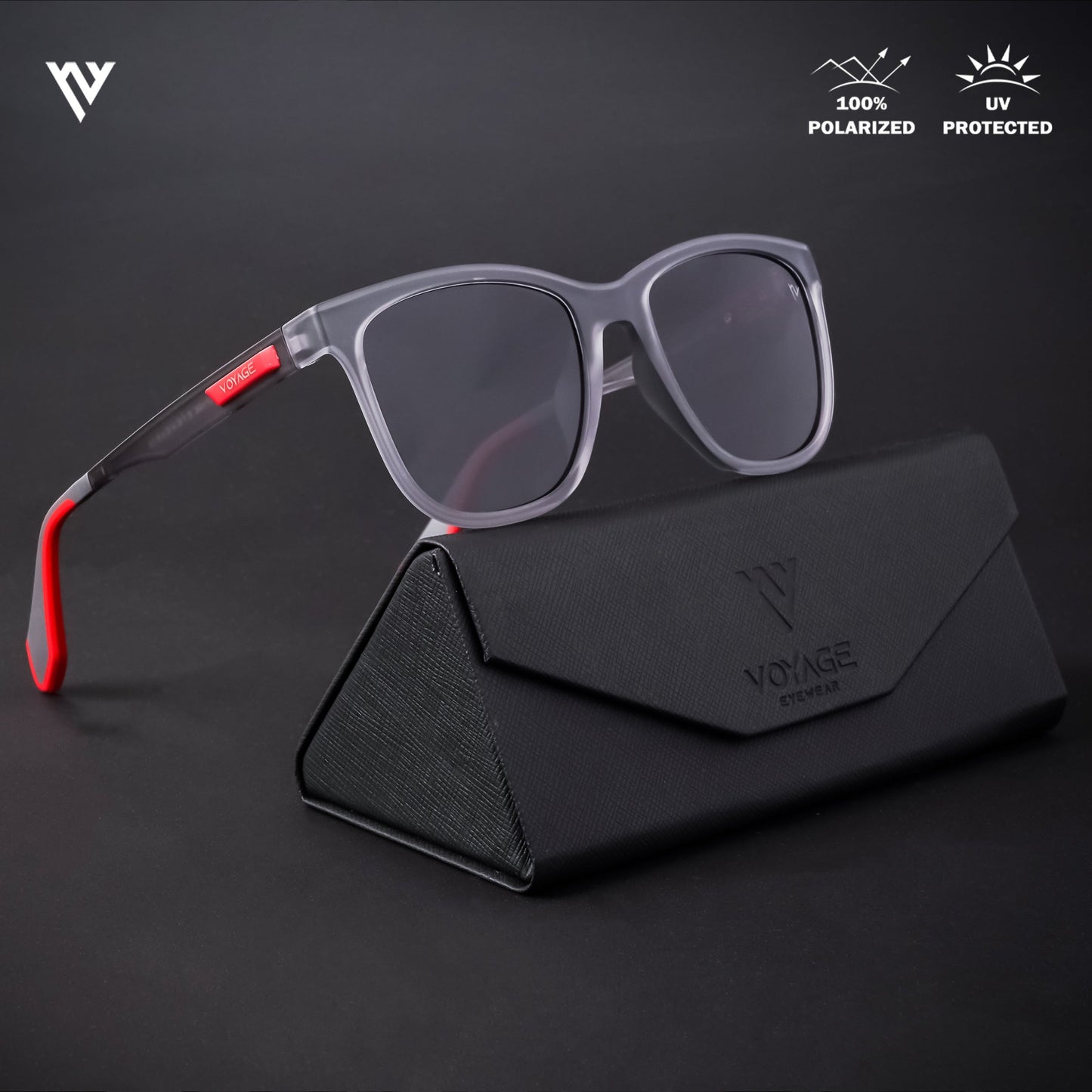 Active Grey Polarized Wayfarer Sunglasses - PMG4467