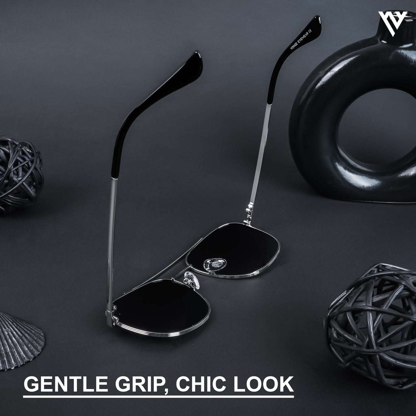 The Muse | Grey Polarized Wayfarer Sunglasses - PMG4583