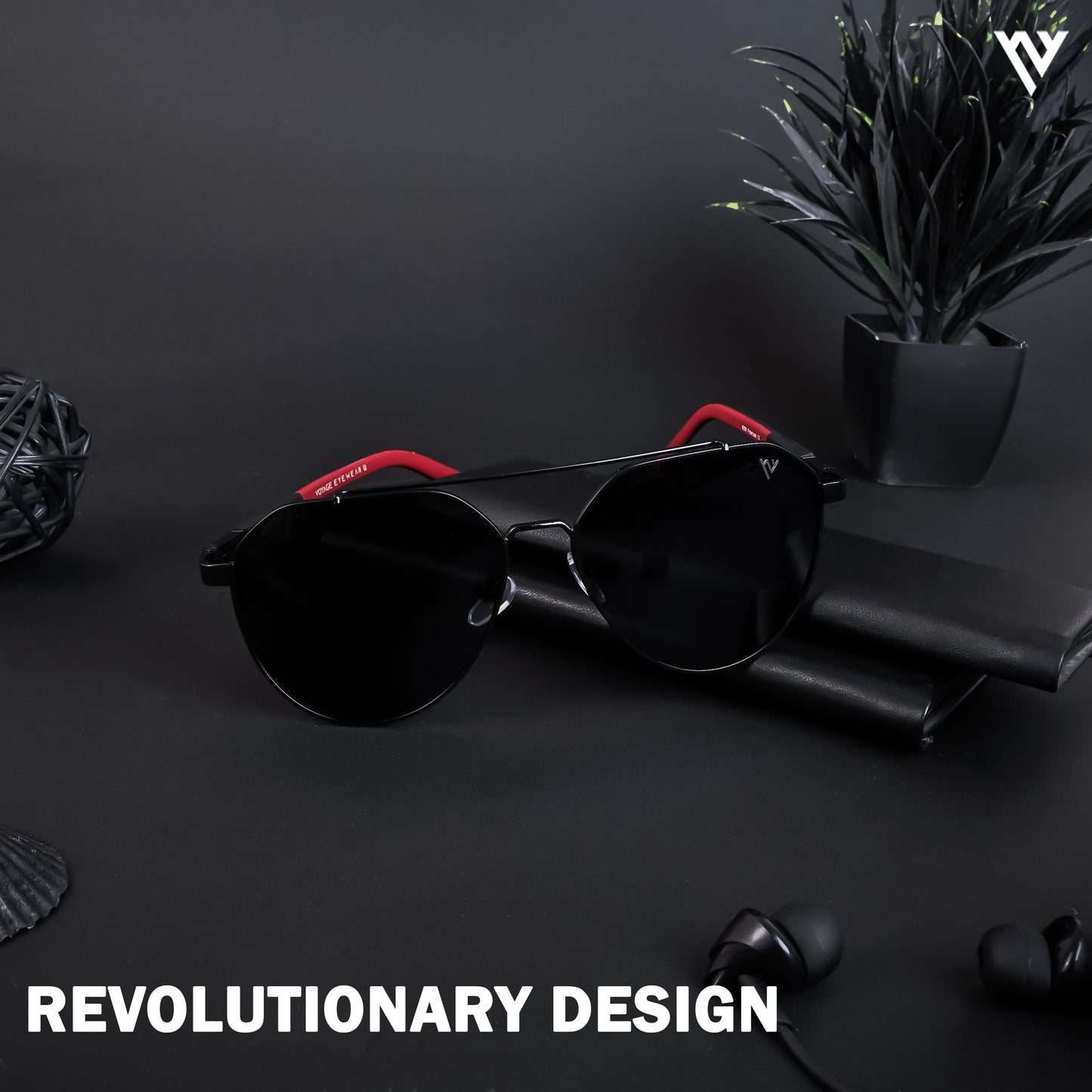 Black Polarized Aviator Sunglasses - PMG4286