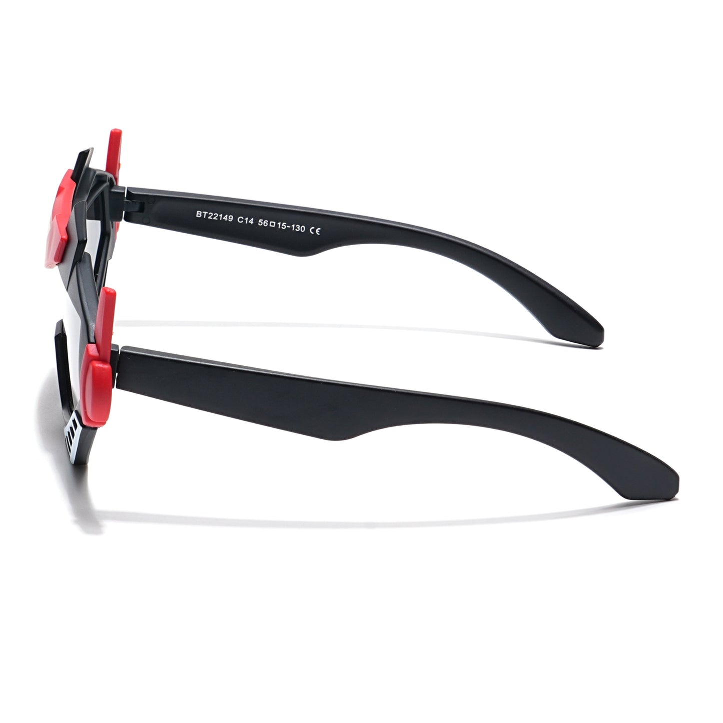 Wrap Around Sunglasses for Kids -6 yrs To 12 yrs (Black Lens | Black & Red Frame - PMG6080)