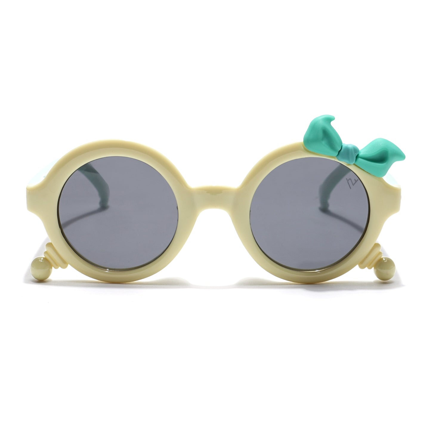 Round Sunglasses for Kids -6 yrs To 12 yrs (Black Lens | Yellow Frame - PMG6094)