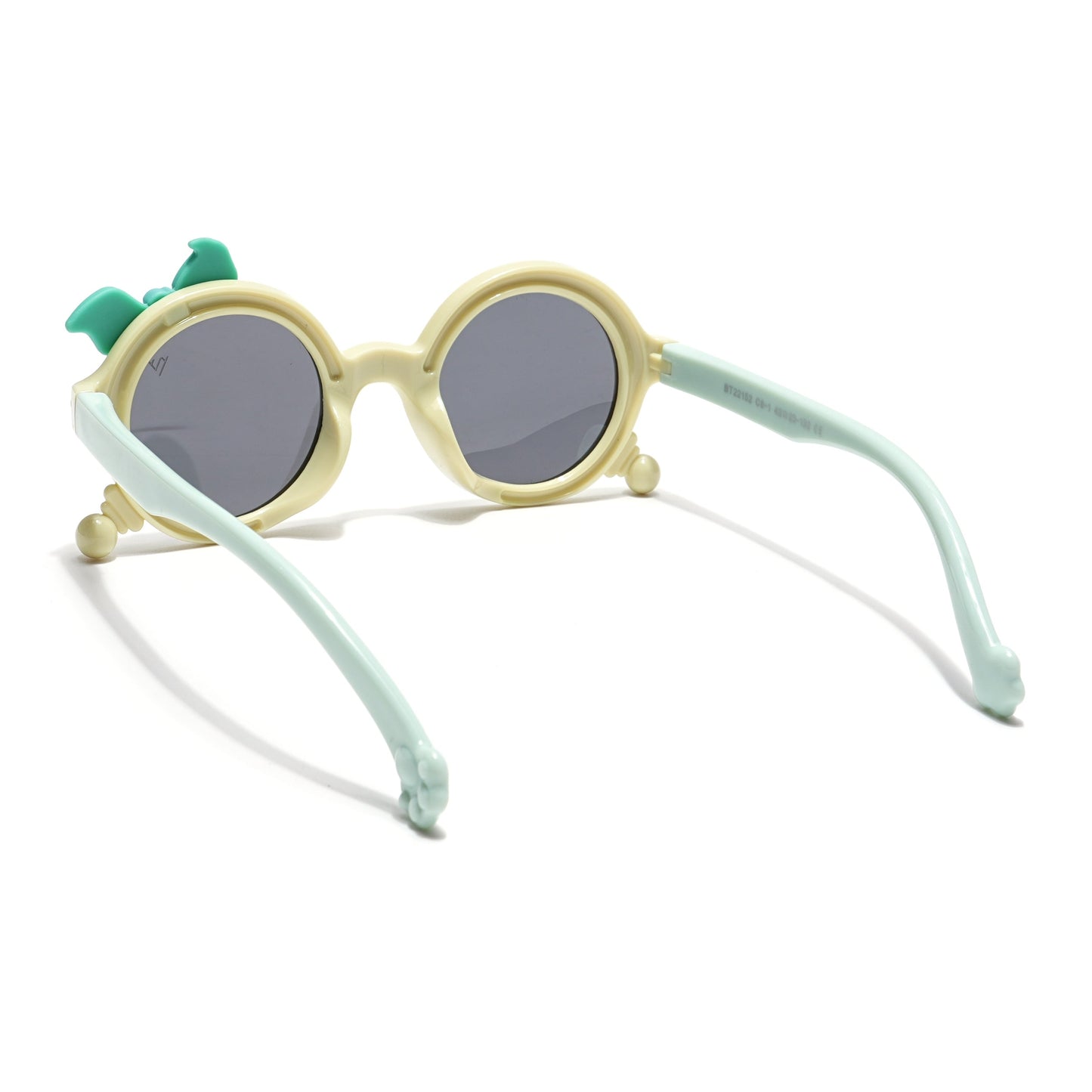 Round Sunglasses for Kids -6 yrs To 12 yrs (Black Lens | Yellow Frame - PMG6094)