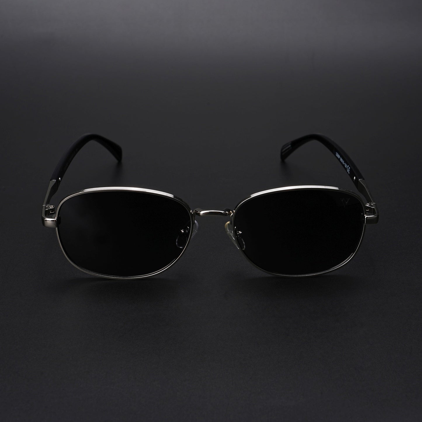 Dash | Silver Polarized Unisex Sunglasses | Black Lens - PMG5848