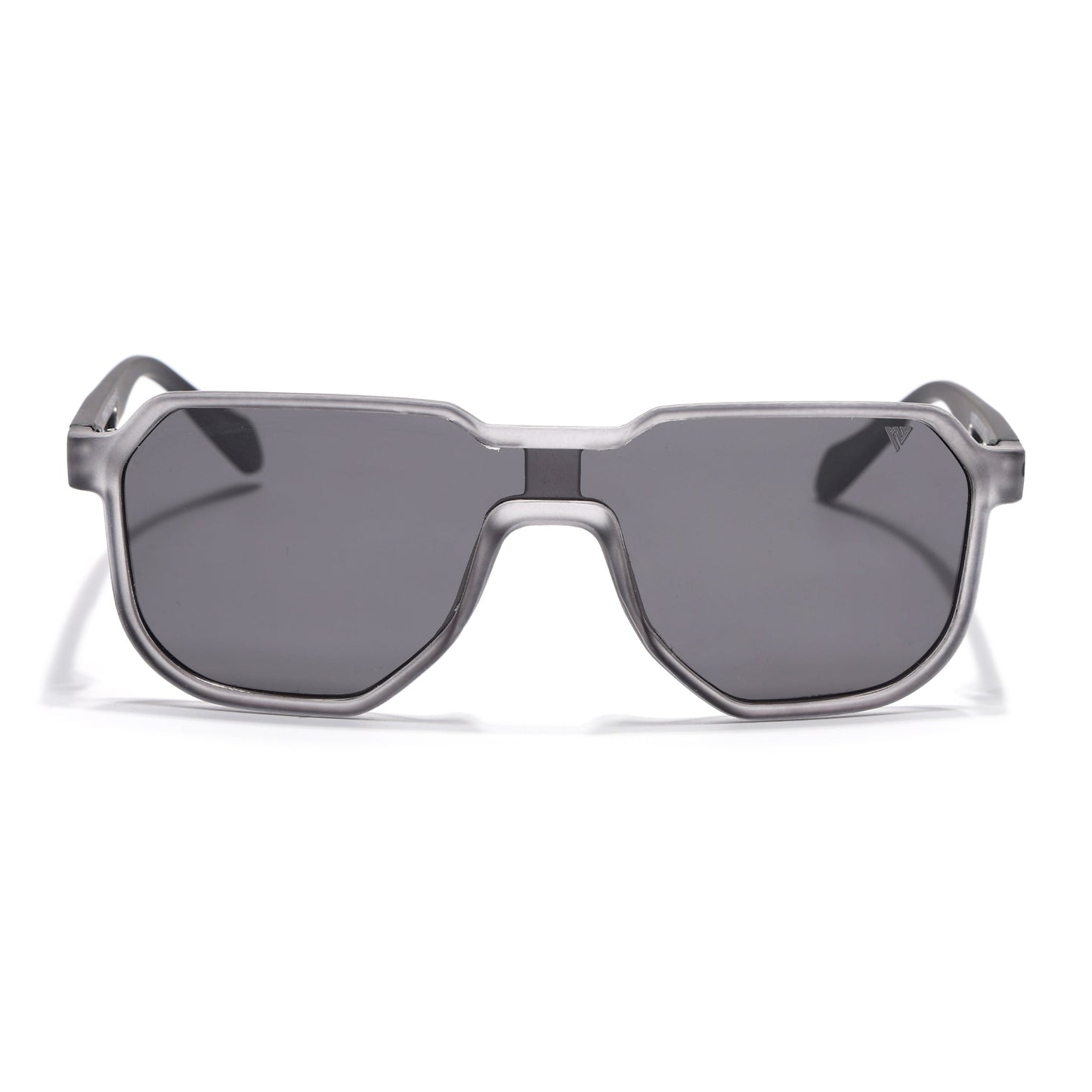 Hexagonal Polarized Sunglasses for Men & Women (Black Lens | Grey Frame - PMG7357)
