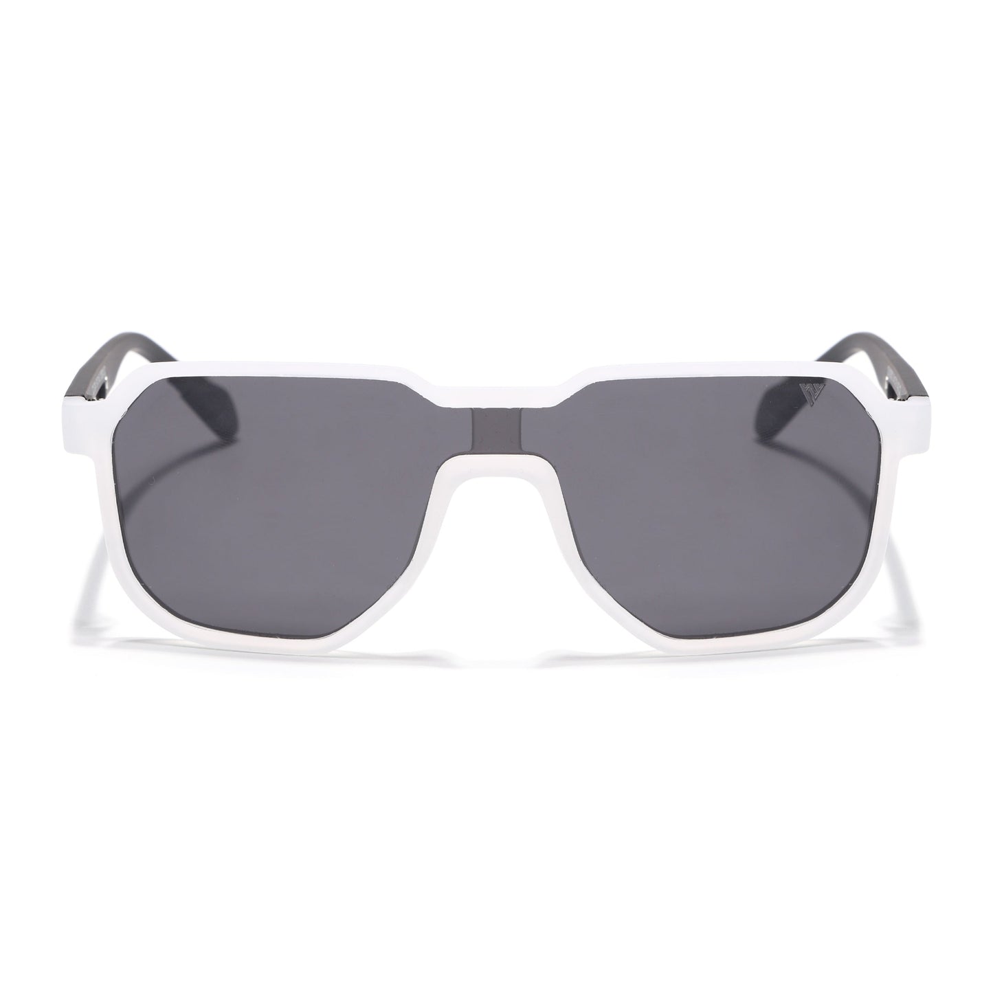 Hexagonal Polarized Sunglasses for Men & Women (Black Lens | Transparent Frame - PMG7358)