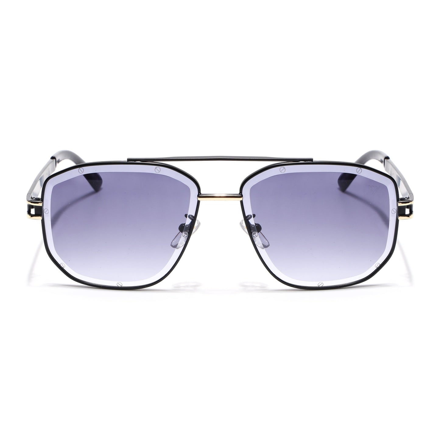 Wayfarer Sunglasses for Men & Women (Grey & Clear Lens | Black & Golden Frame - MG7113)