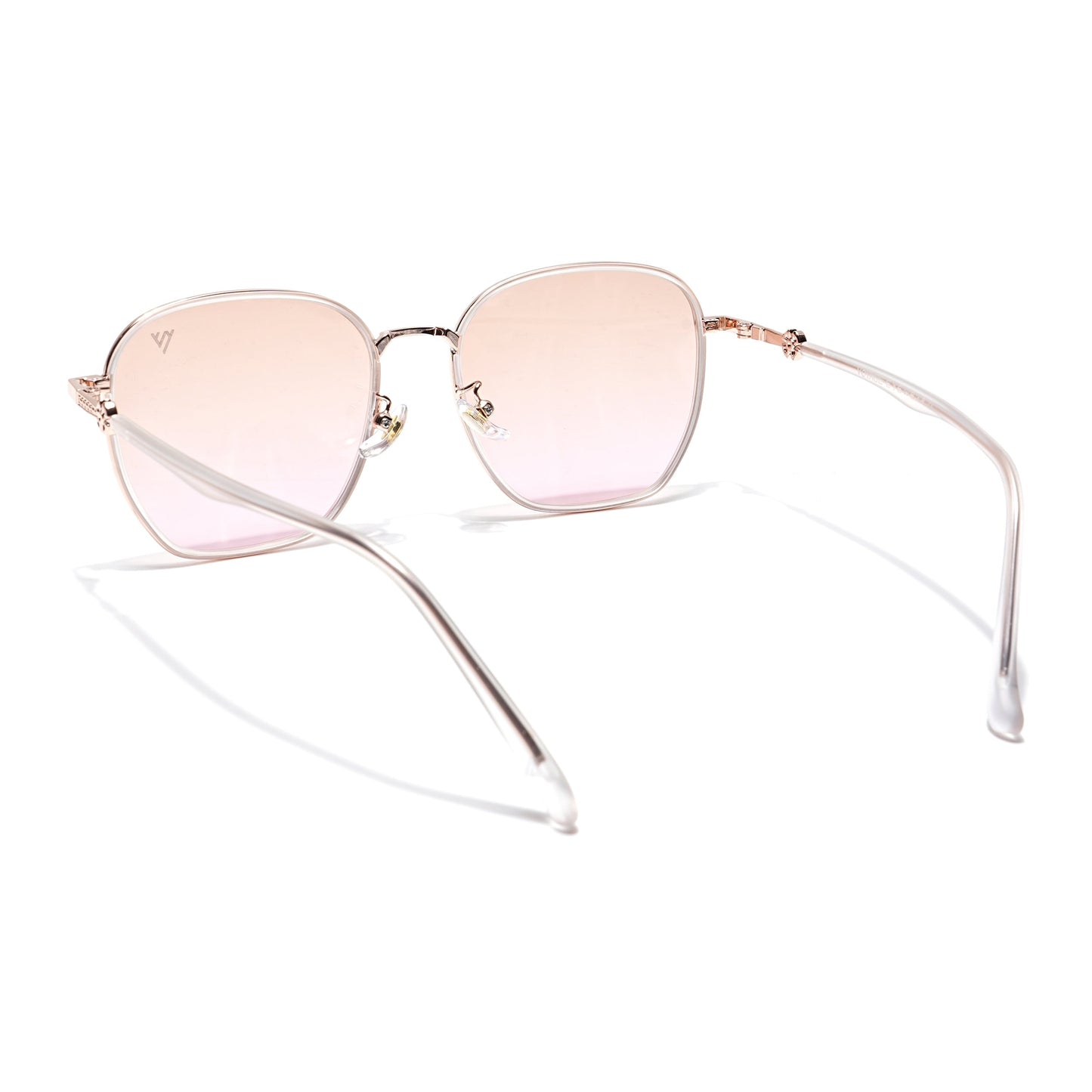 Voyage Select Square Sunglasses for Women (Brown & Clear Lens | Golden & Transparent Frame - SLPMG6237)