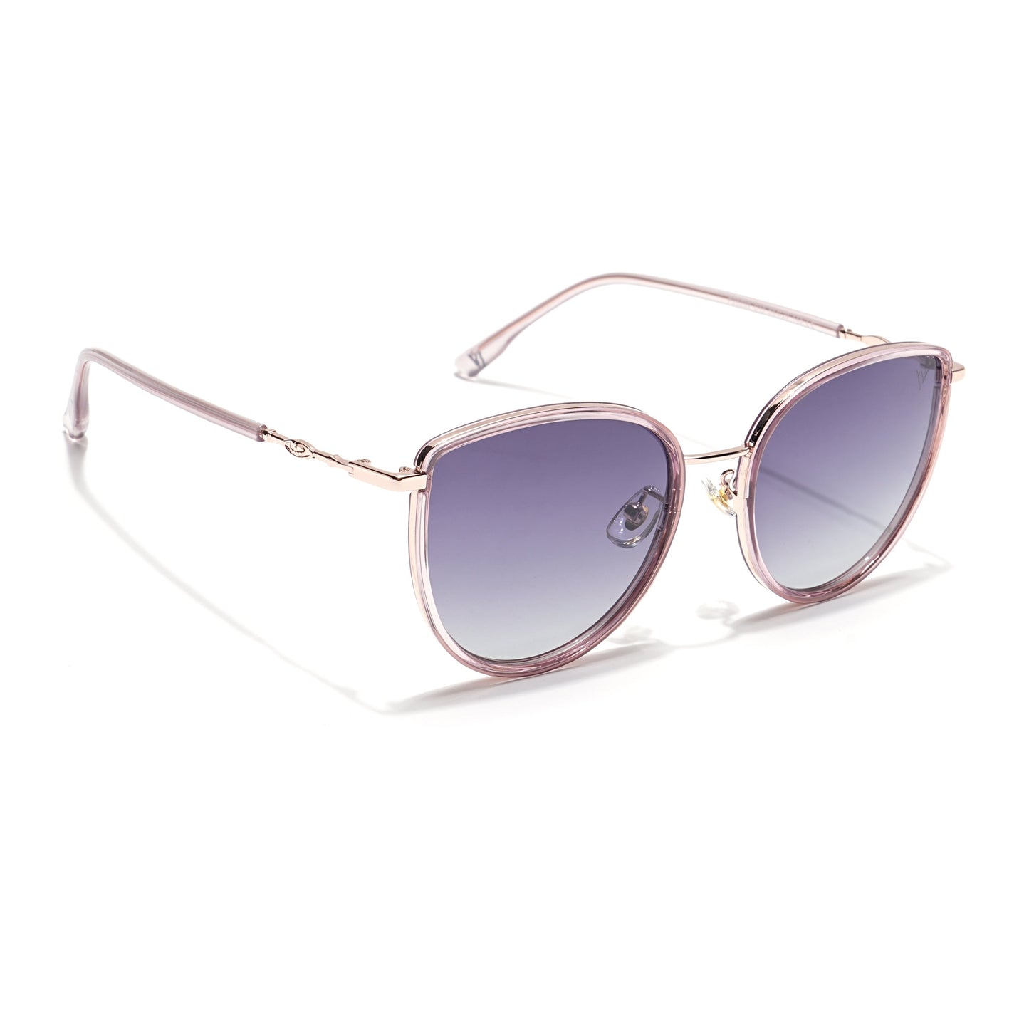 Voyage Select Cateye Sunglasses (Grey & Clear Lens | Golden & Light Purple Frame - SLPMG6245)