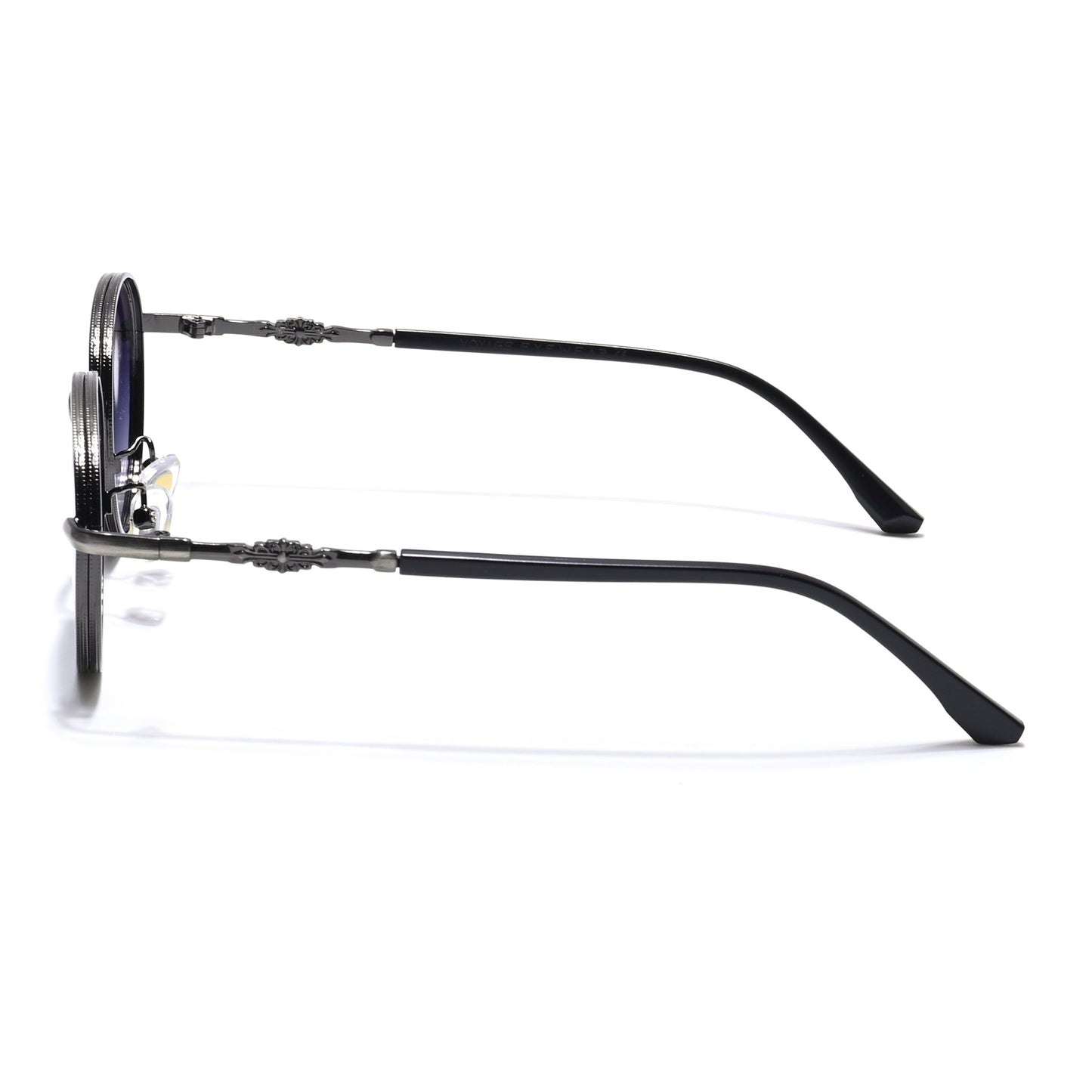 Shadow | Silver Round Sunglasses | Grey & Clear Lens - MG6732