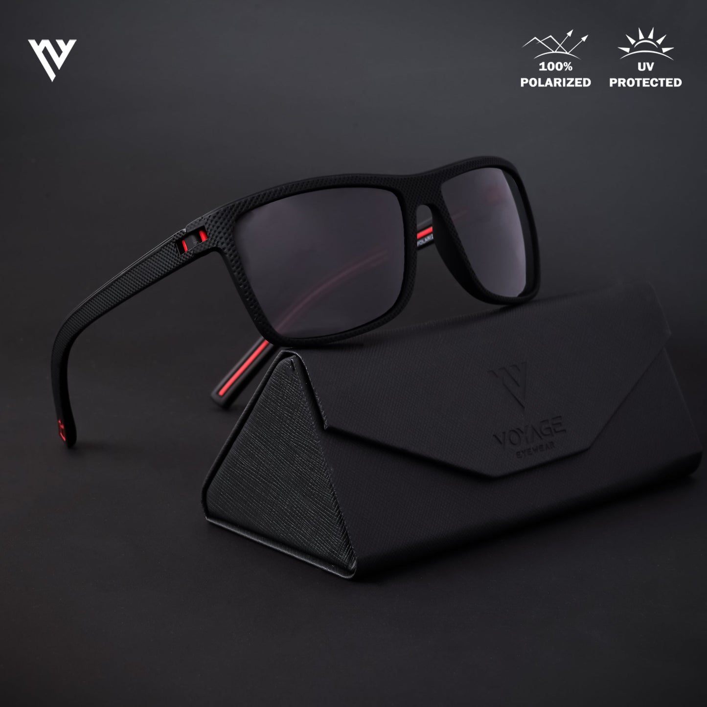 Black Polarized Wayfarer Sunglasses - PMG4293