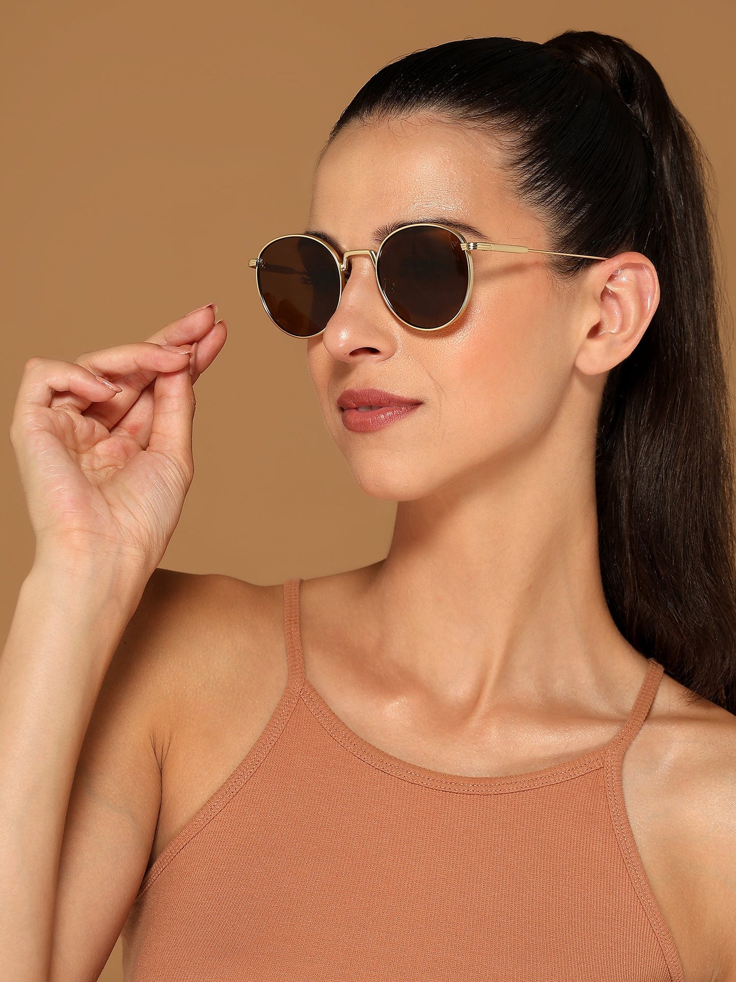 Sonic | Round Brown Sunglasses MG3052