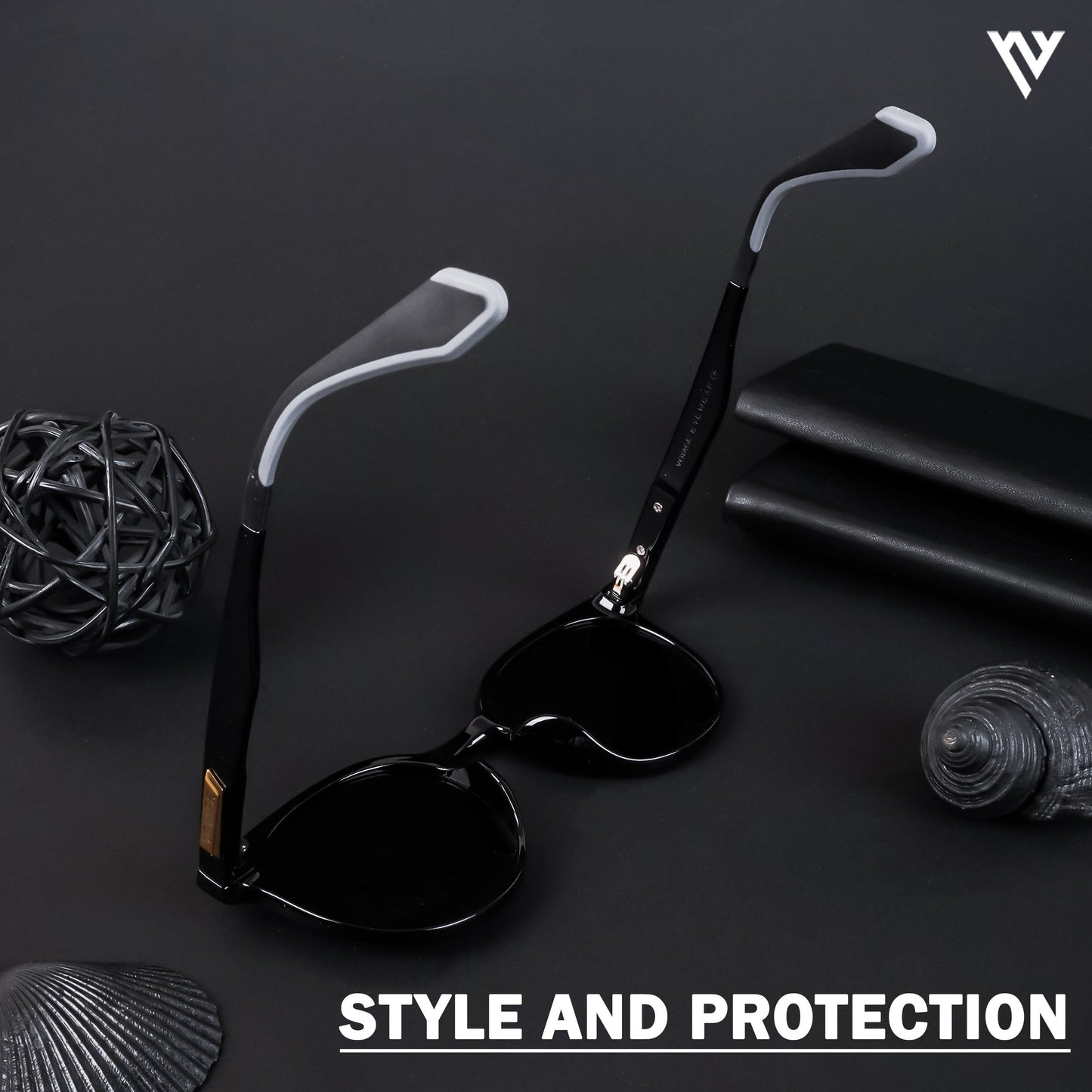 Active Shine Black Polarized Round Sunglasses - PMG4470