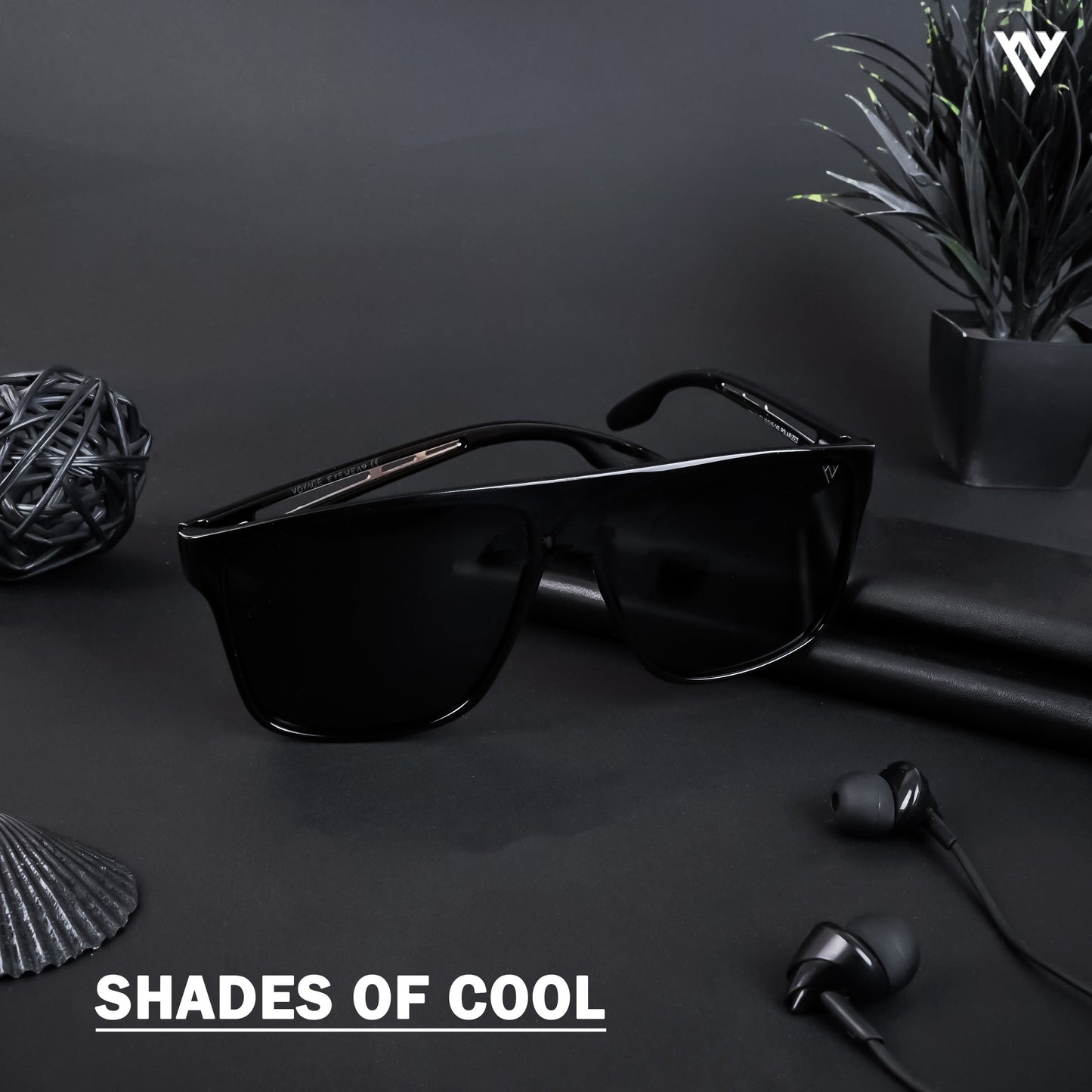 Shine Black Polarized Wayfarer Sunglasses - PMG4307