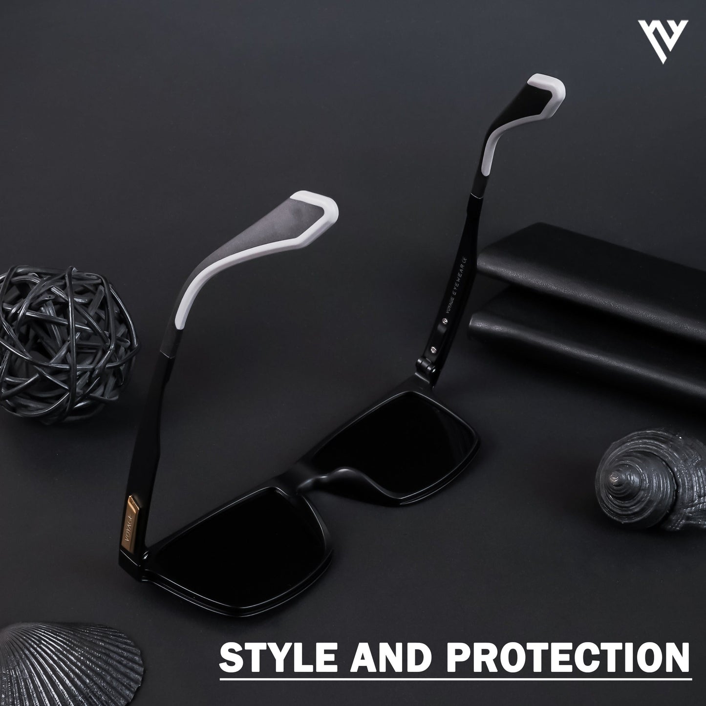 Active Black Polarized Wayfarer Sunglasses - PMG4477