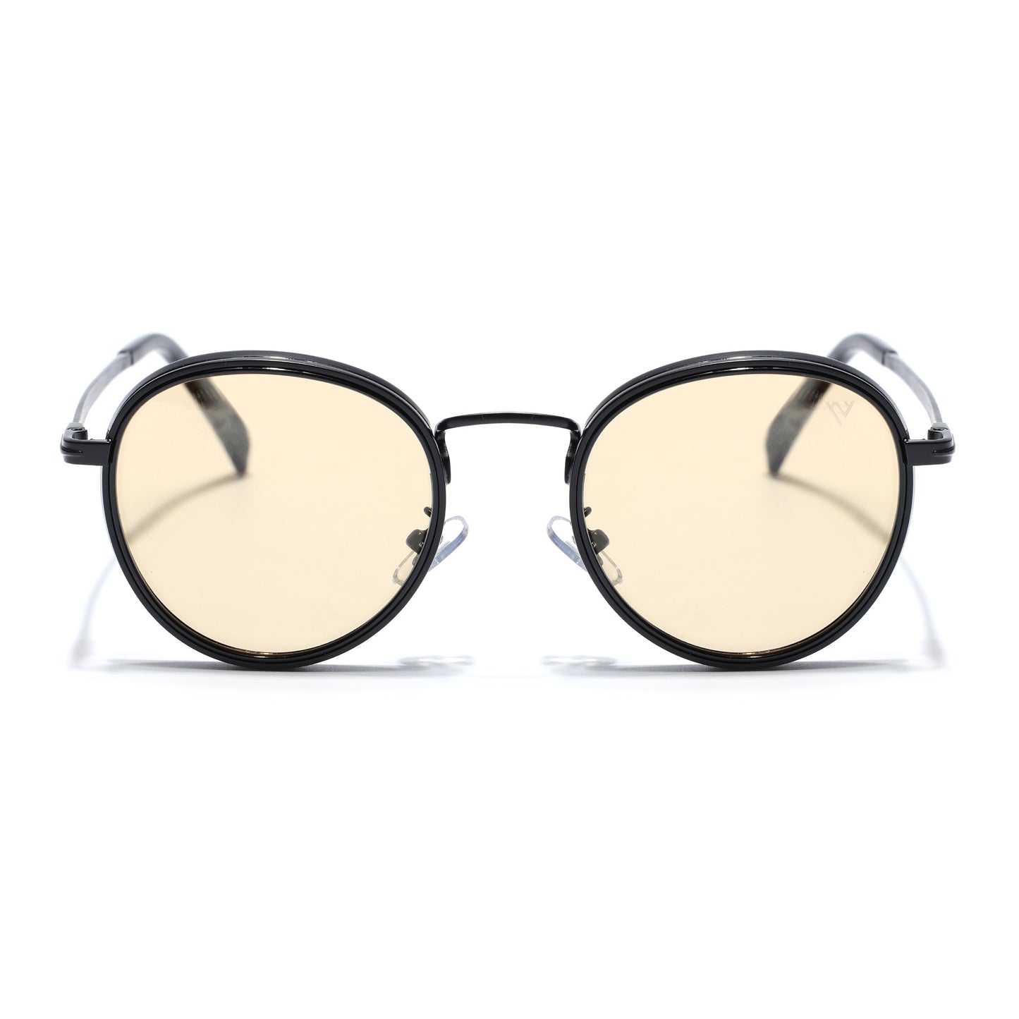 Captain | Light Yellow Round Polarized Sunglasses - PMG7252