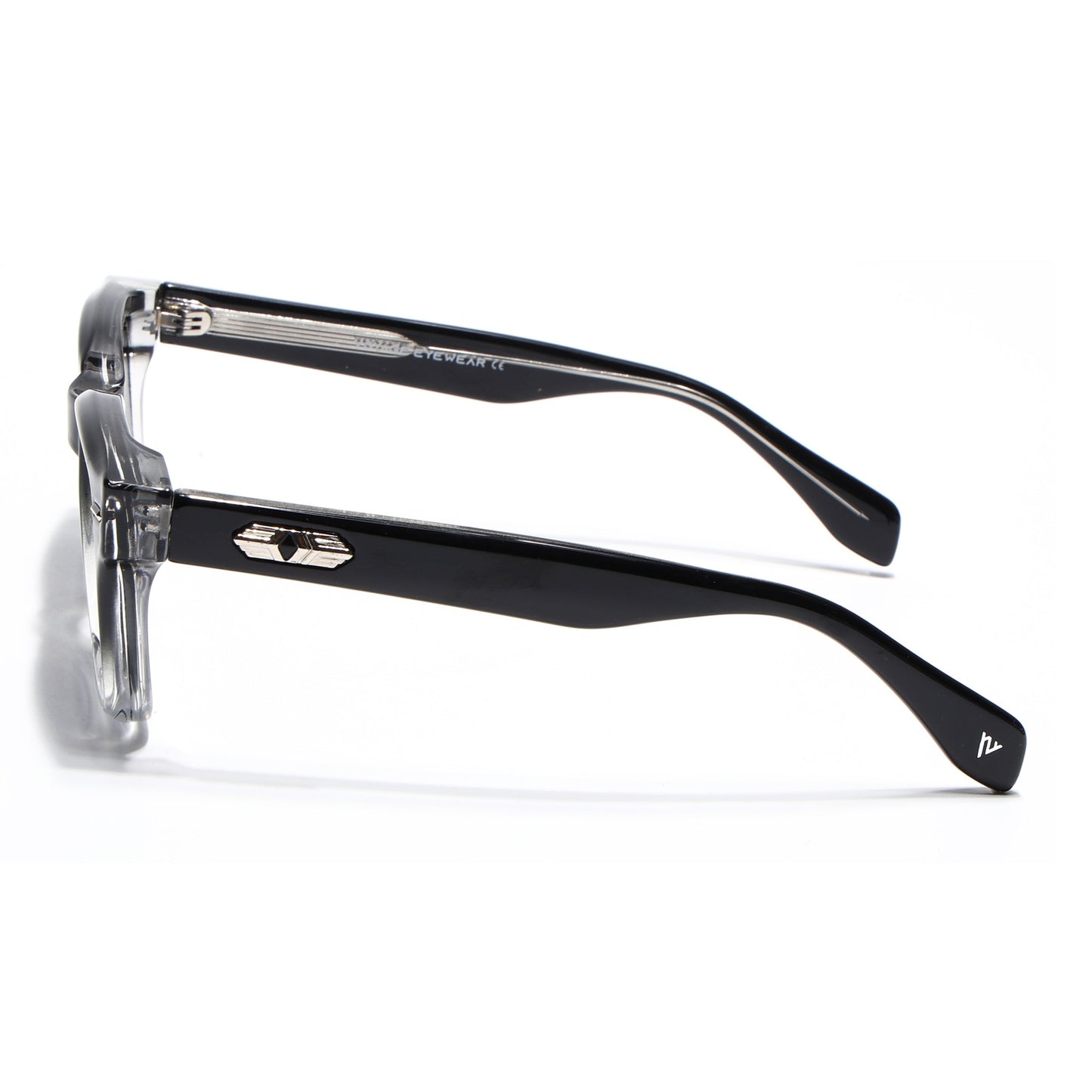 Square Sunglasses for Men & Women (Grey Lens | Black & Transparent Frame - MG7329)