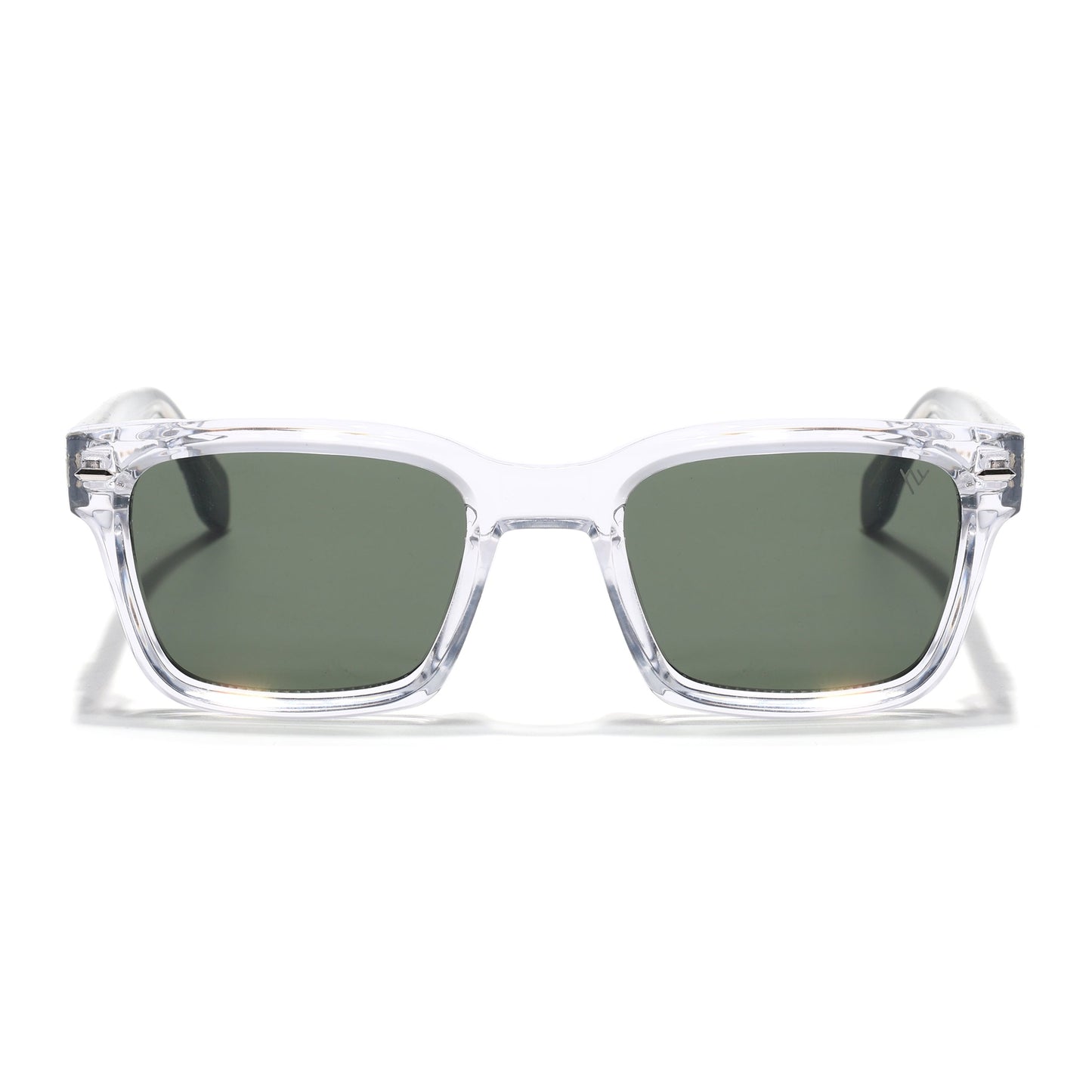 Square Sunglasses for Men & Women (Green Lens | Transparent Frame - MG7333)