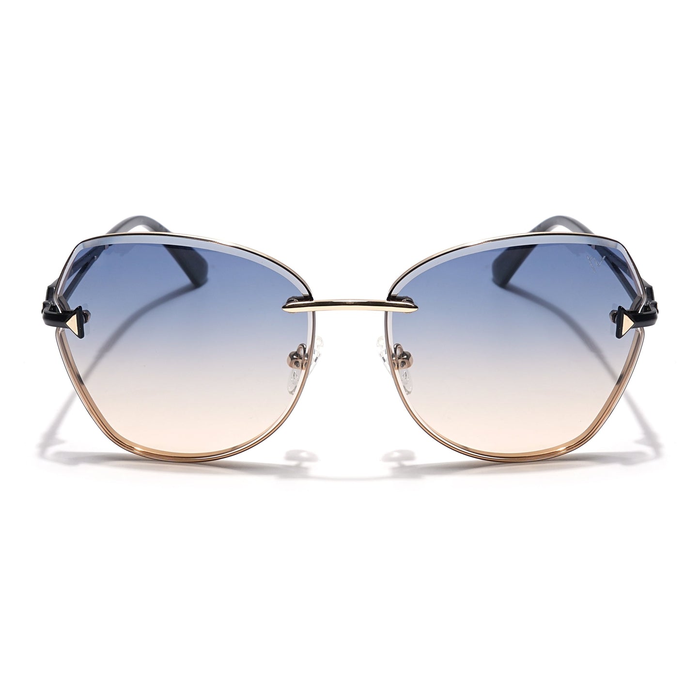 Voyage Select Oval Sunglasses for Women (Grey & Brown Lens | Golden Frame - SLMG6233)