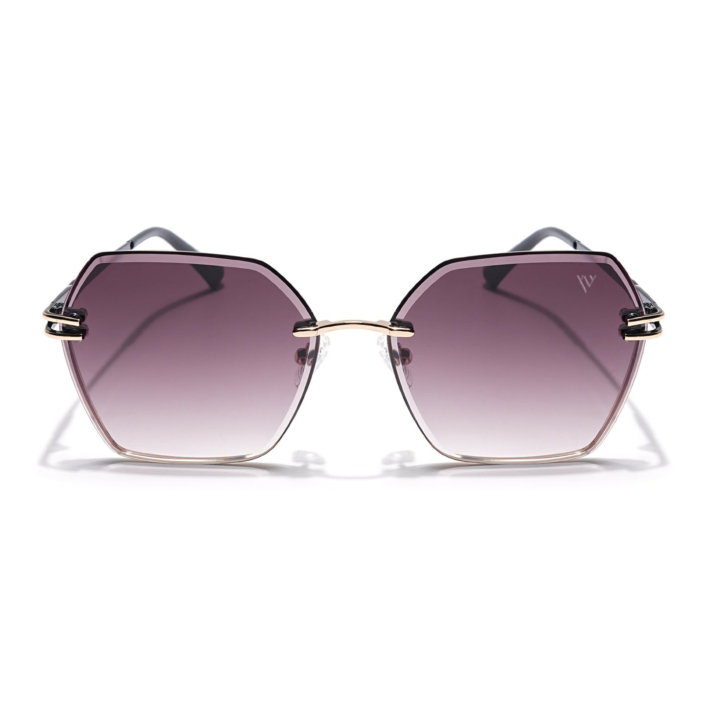 Voyage Select Over Size Sunglasses (Brown & Clear Lens | Golden Frame - SLMG6252)