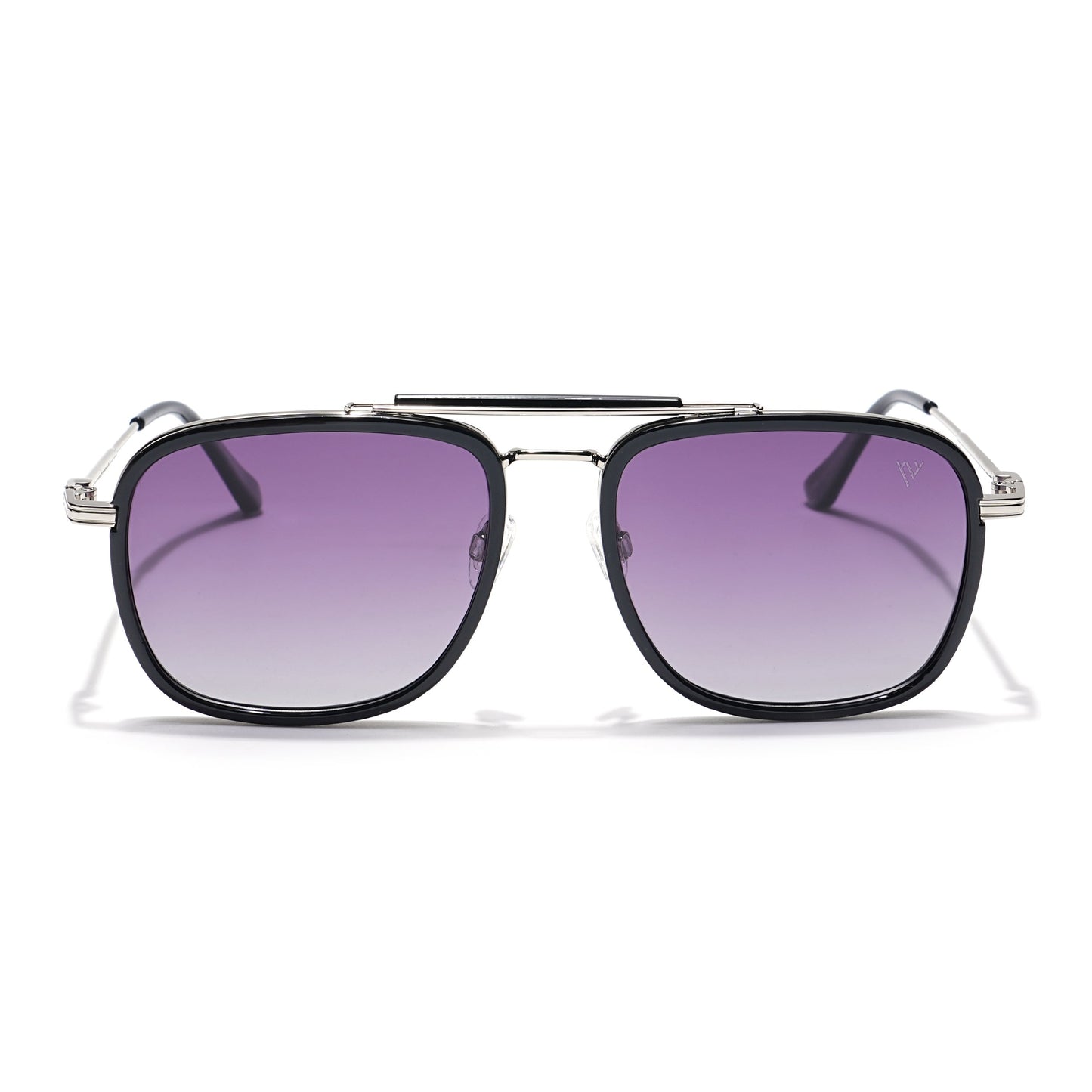 Voyage Select Wayfarer Sunglasses (Light Purple & Clear Lens | Black & Silver Frame - SLPMG6259)