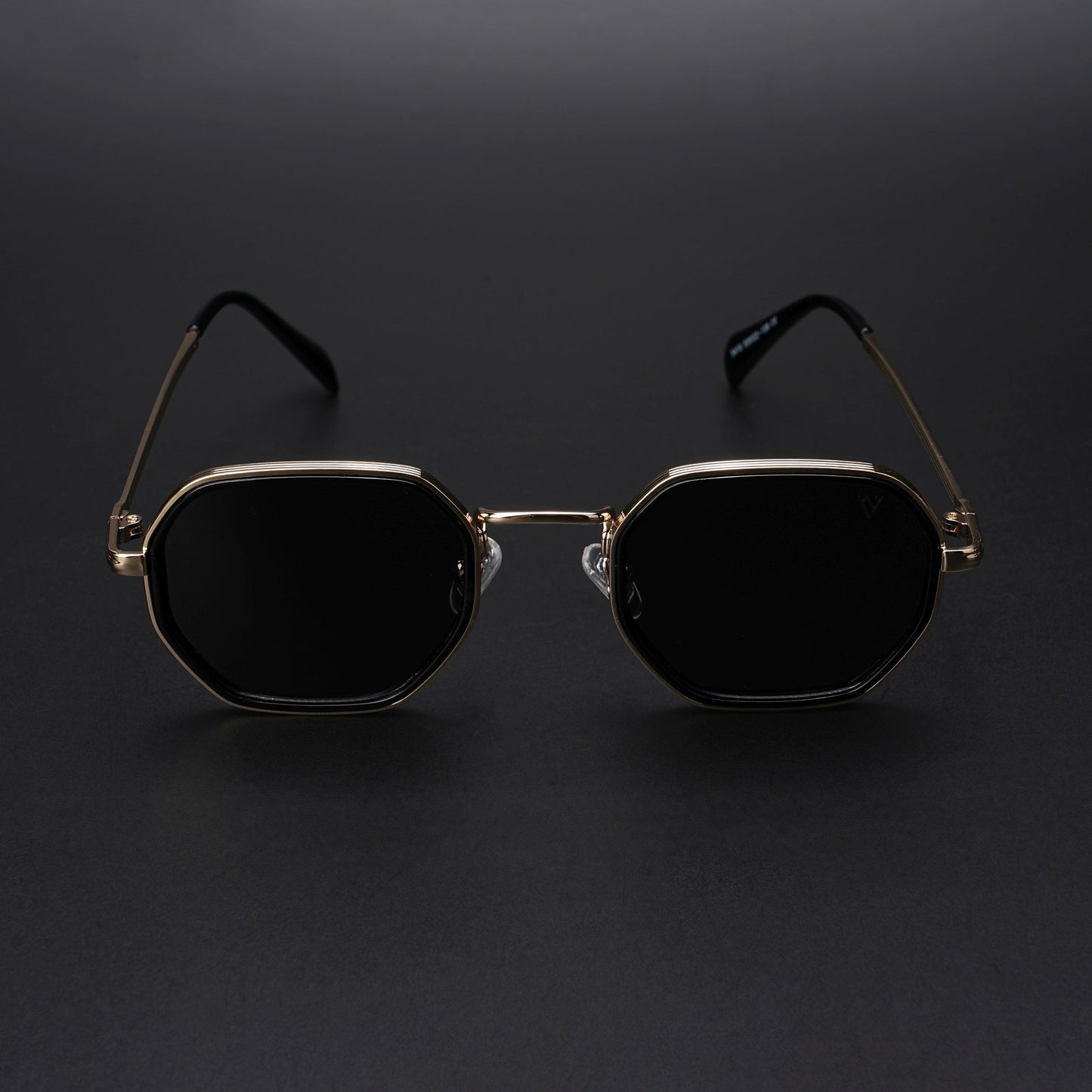Cubix | Geometric Golden Polarized Sunglasses | Black Lens - PMG5853