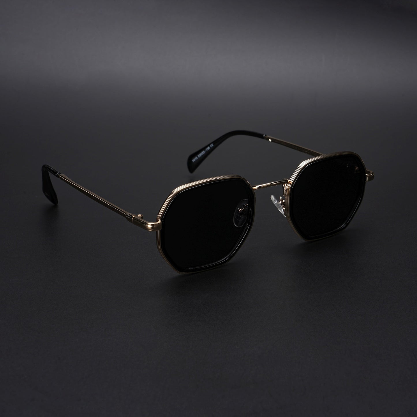 Cubix | Geometric Golden Polarized Sunglasses | Black Lens - PMG5853