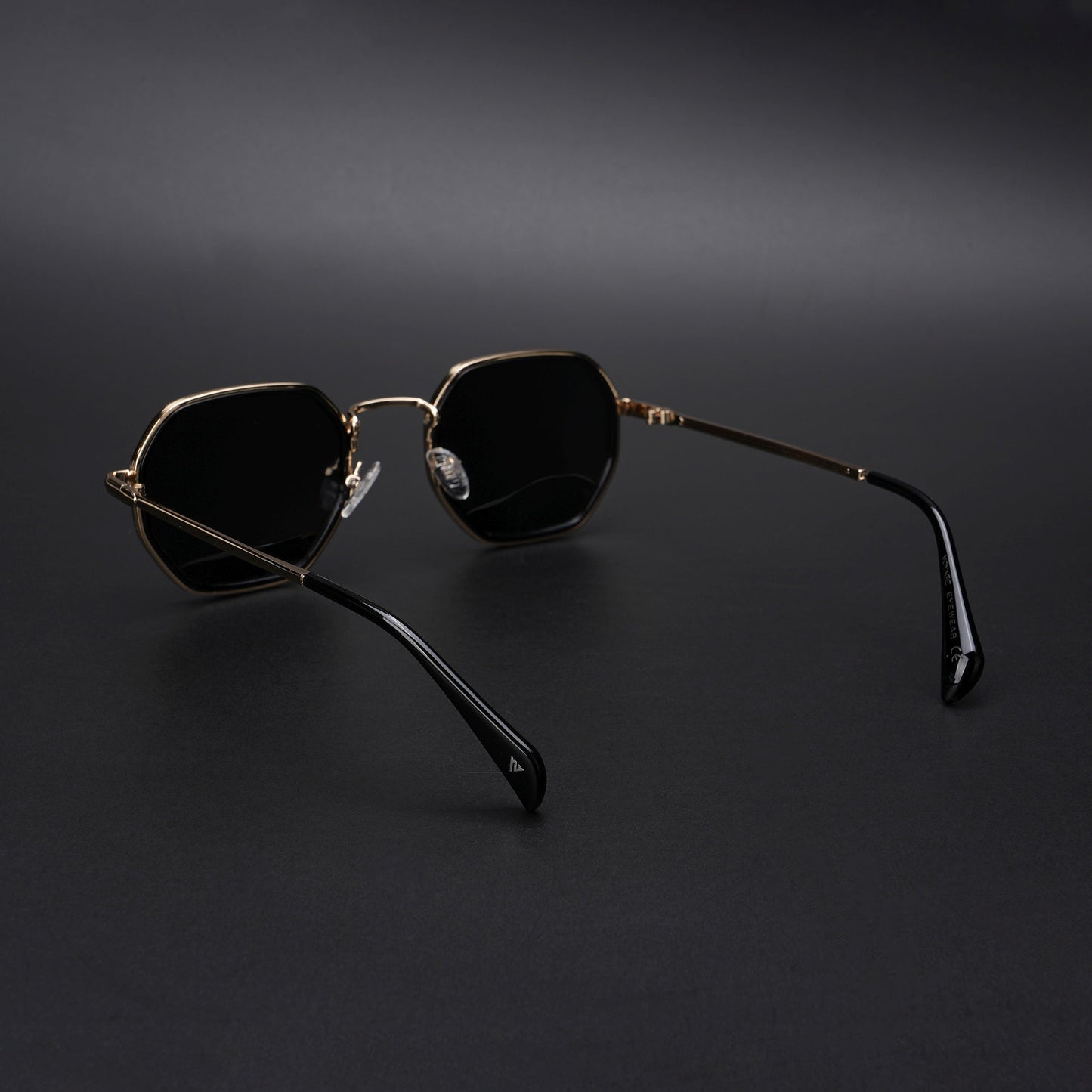 Cubix | Geometric Golden Polarized Sunglasses | Black Lens - PMG5853