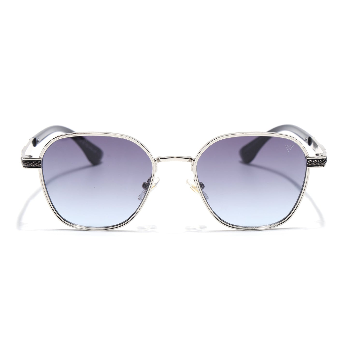 Square Sunglasses for Men & Women (Blue & Clear Lens | Silver Frame - MG7259)