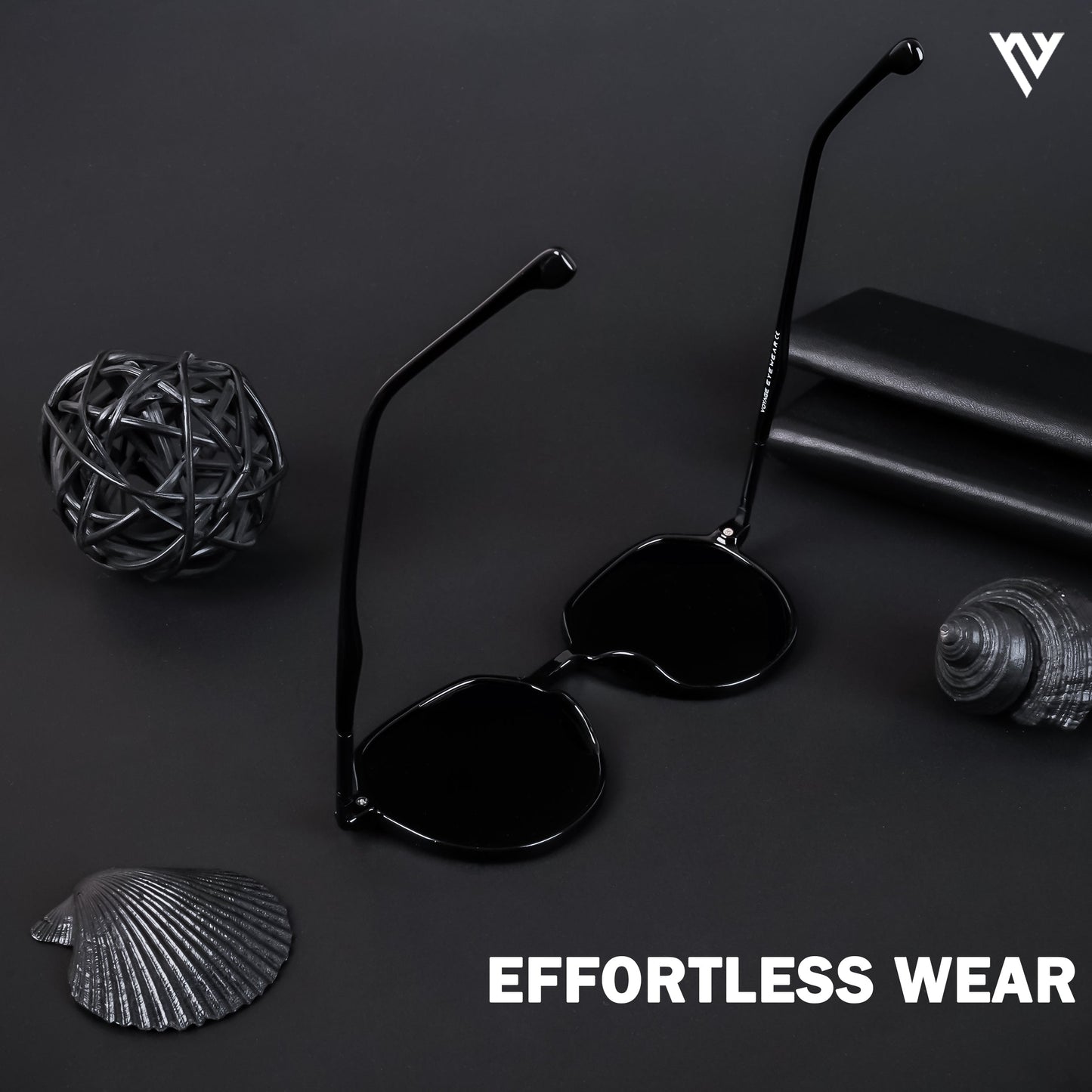 Grit | Shine Black Polarized Round Sunglasses - PMG4297