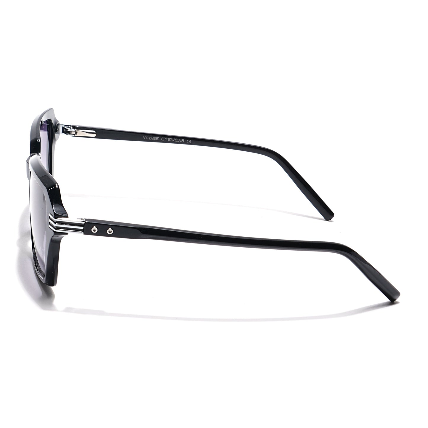 Voyage Select Rectangle Sunglasses (Grey & Clear Lens | Black Frame - SLMG6123)