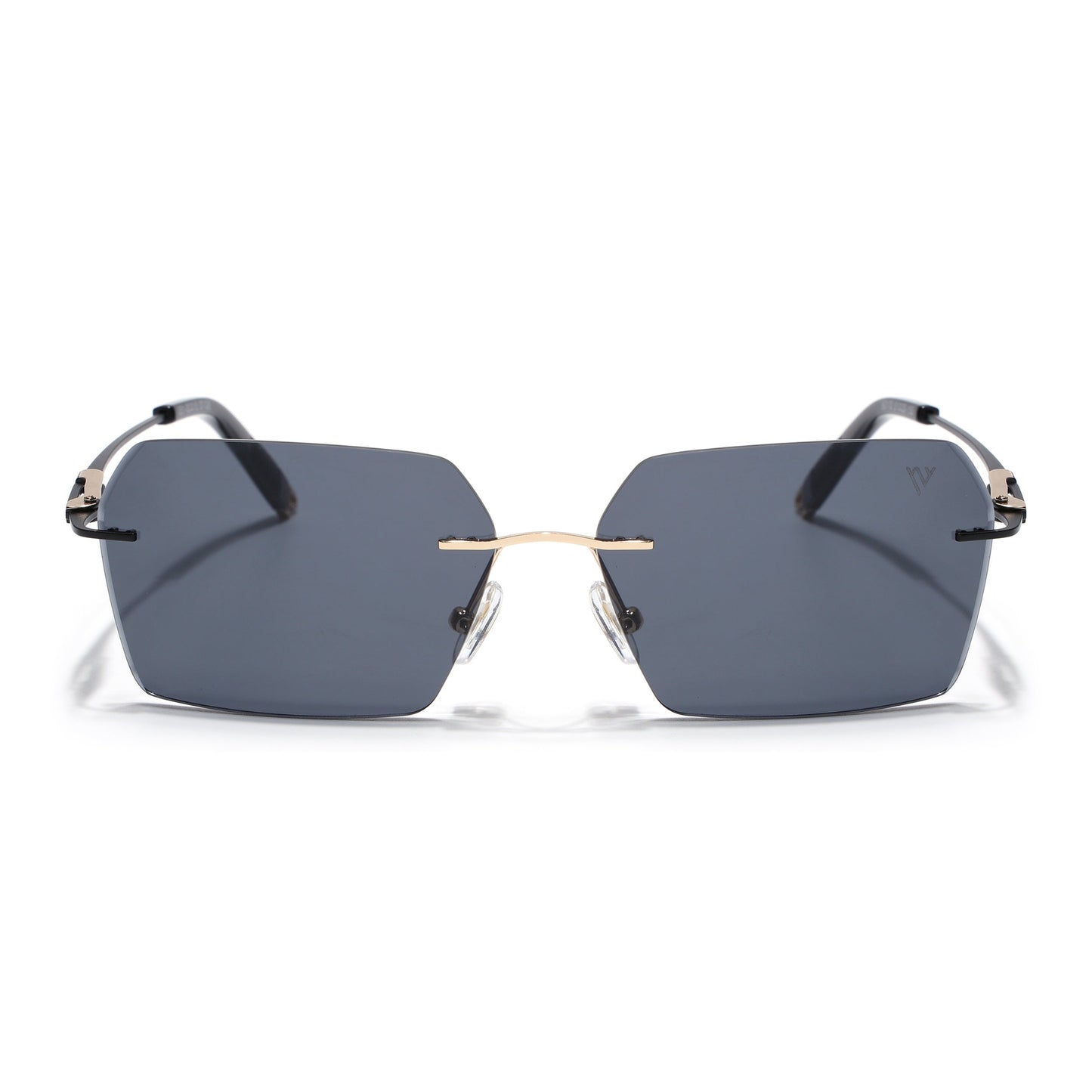 Evoke | Grey Rimless Sunglasses | Golden & Black Frame - MG7169
