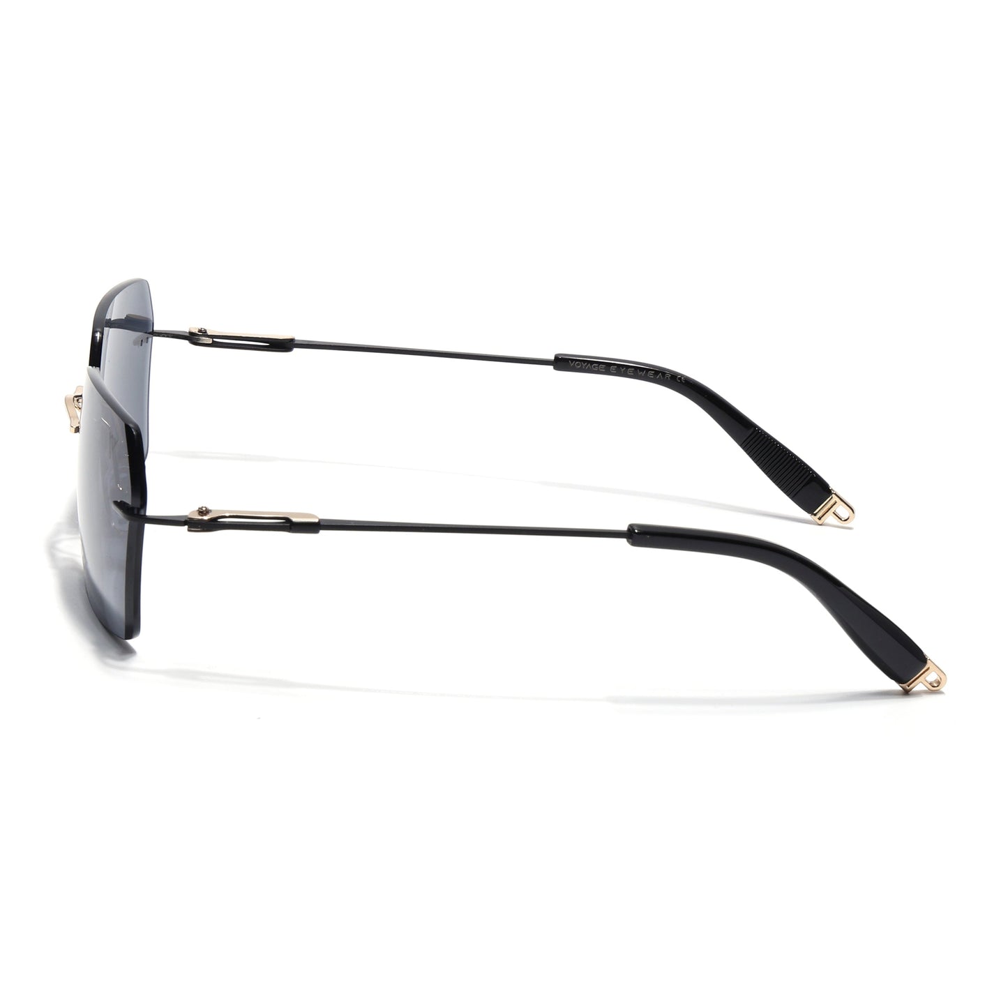 Evoke | Grey Rimless Sunglasses | Golden & Black Frame - MG7169