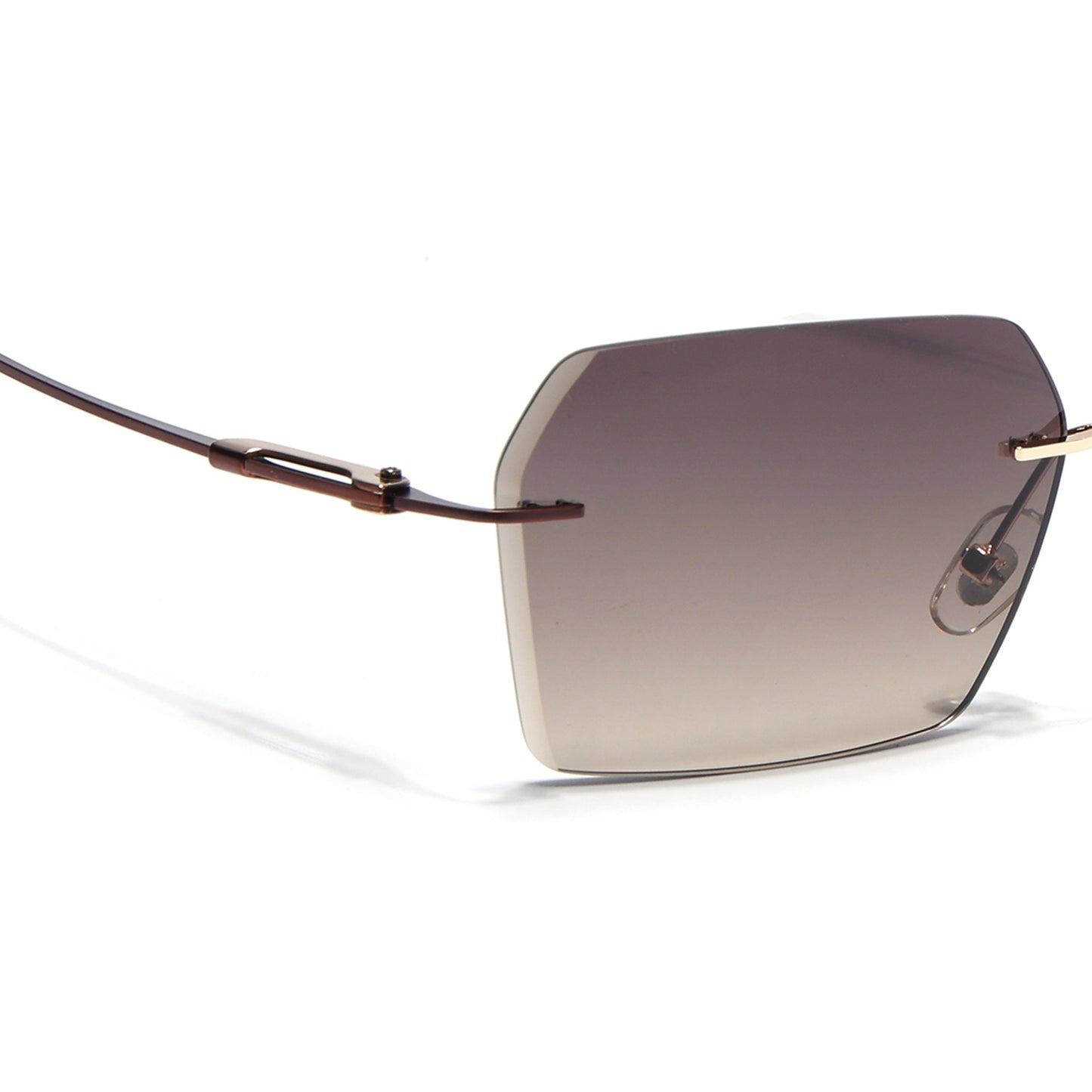 Evoke | Brown & Clear Rimless Sunglasses | Golden & Brown Frame - MG7171