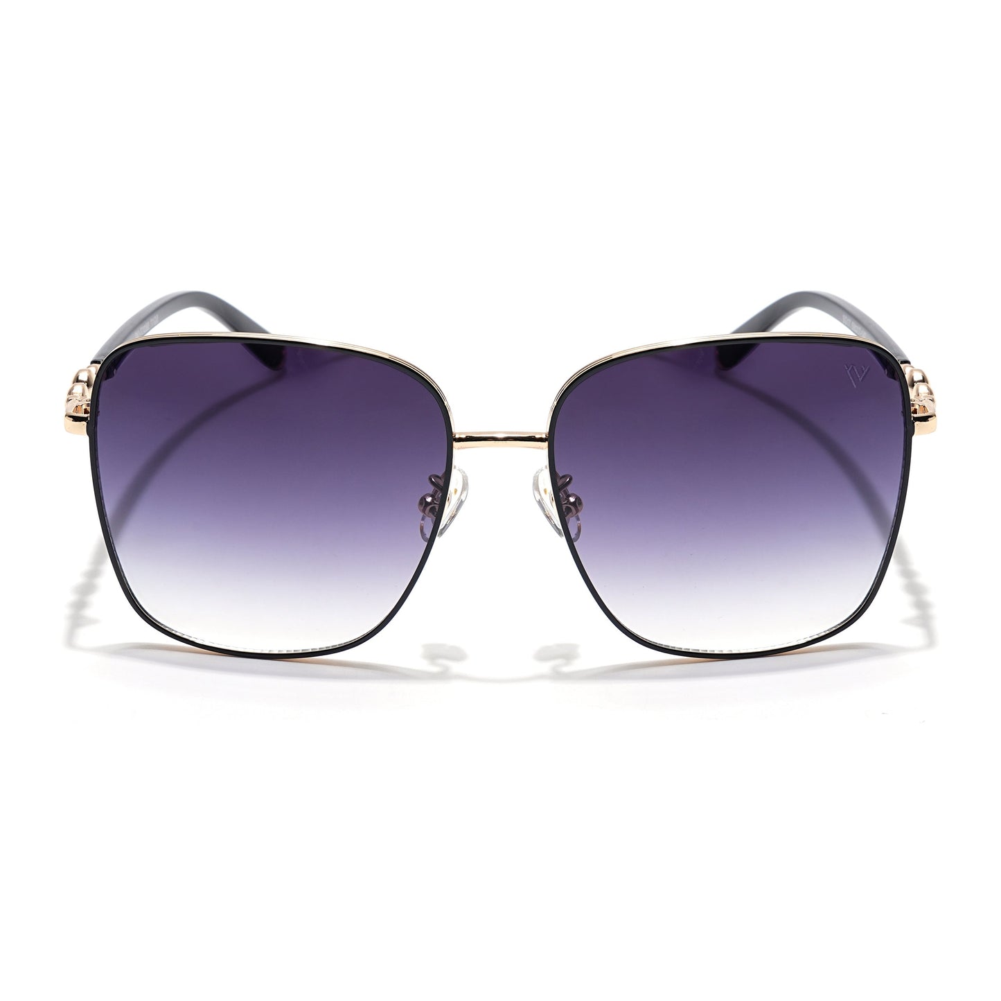 Square Sunglasses (Grey & Clear Lens | Golden & Black Frame - MG6004)