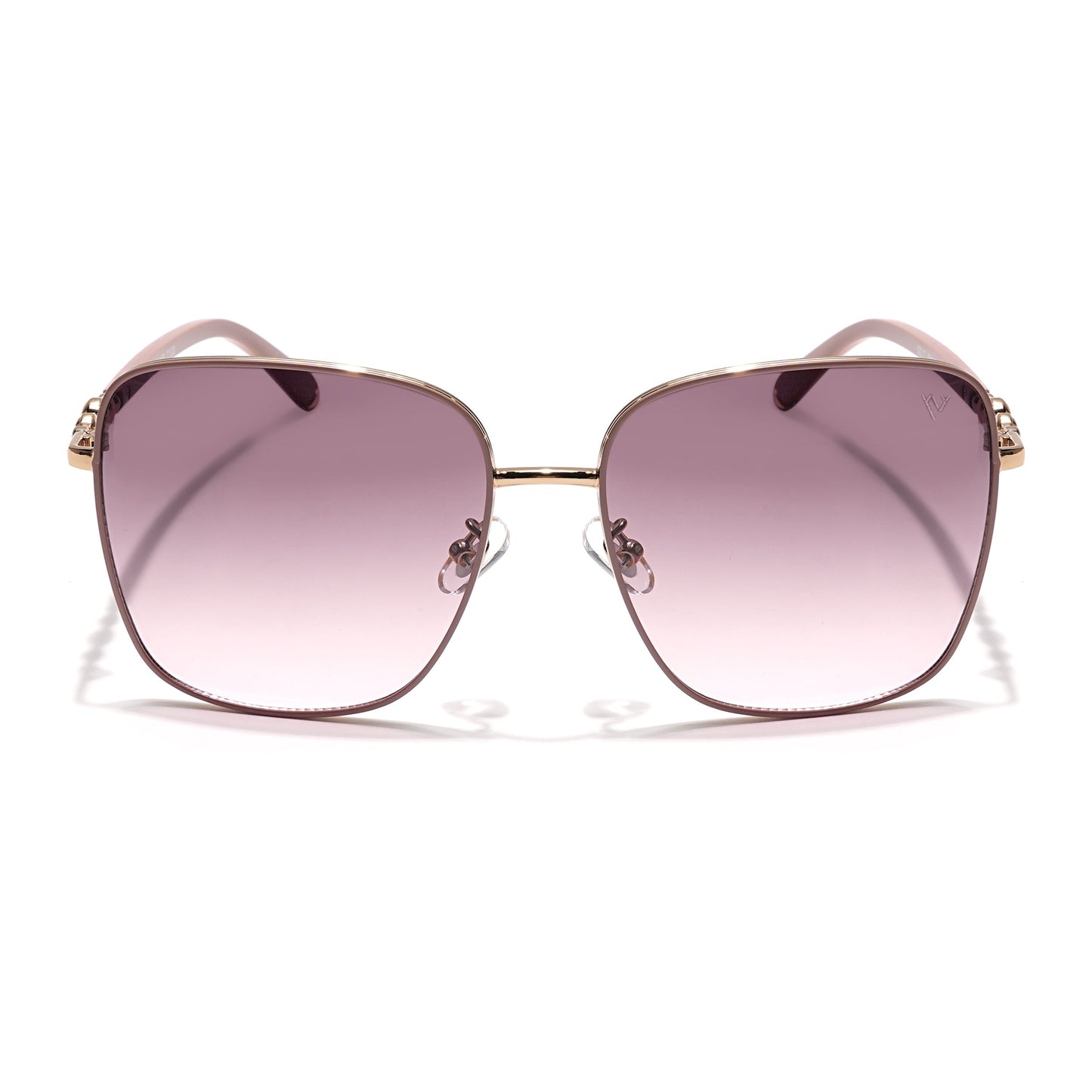Square Sunglasses (Brown & Pink Lens | Golden & Nude Frame - MG6005)