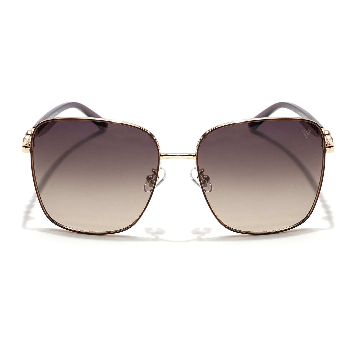Square Sunglasses (Olive & Clear Lens | Golden & Brown Frame - MG6006)