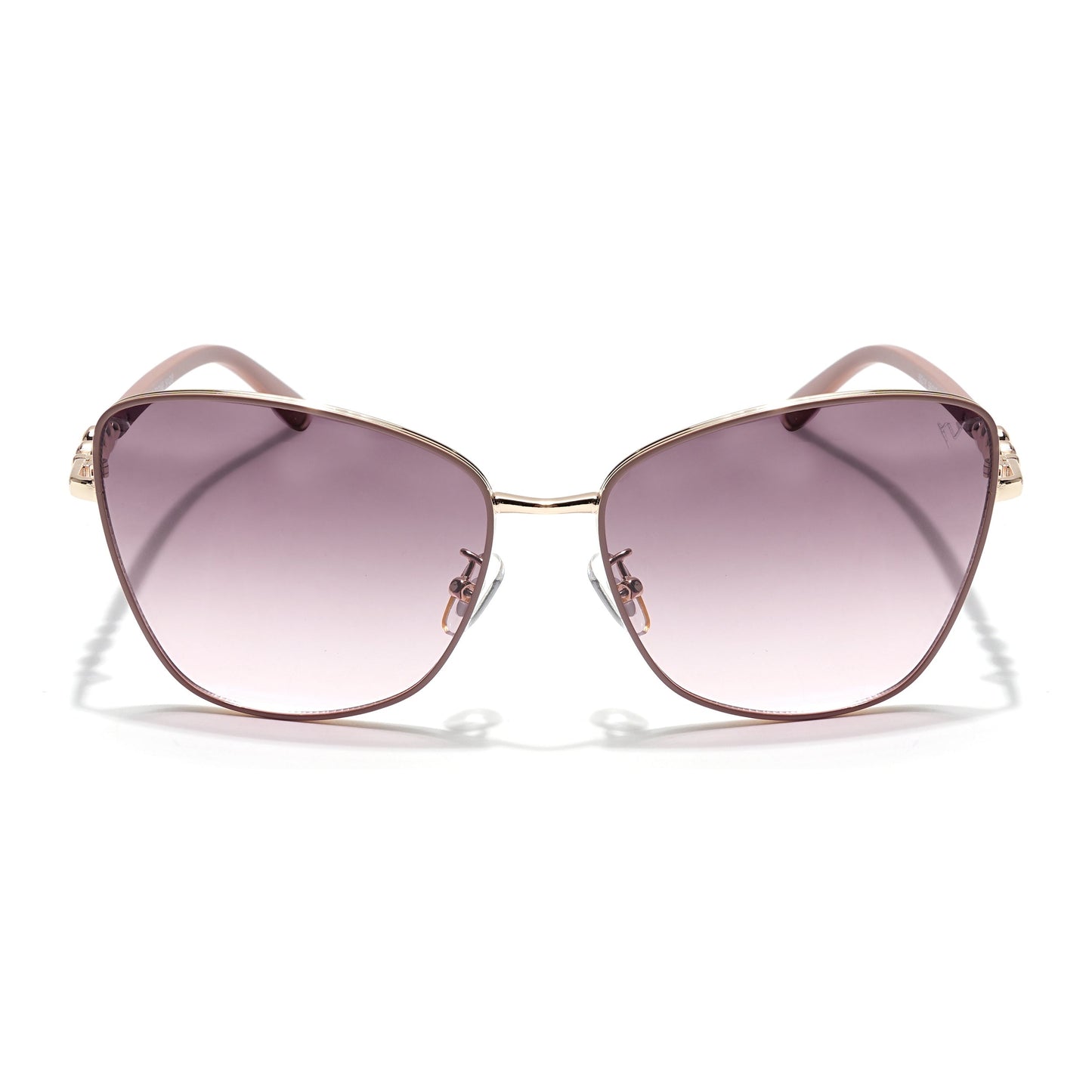 Cateye Sunglasses (Brown & Pink Lens | Golden & Nude Frame - MG5997)
