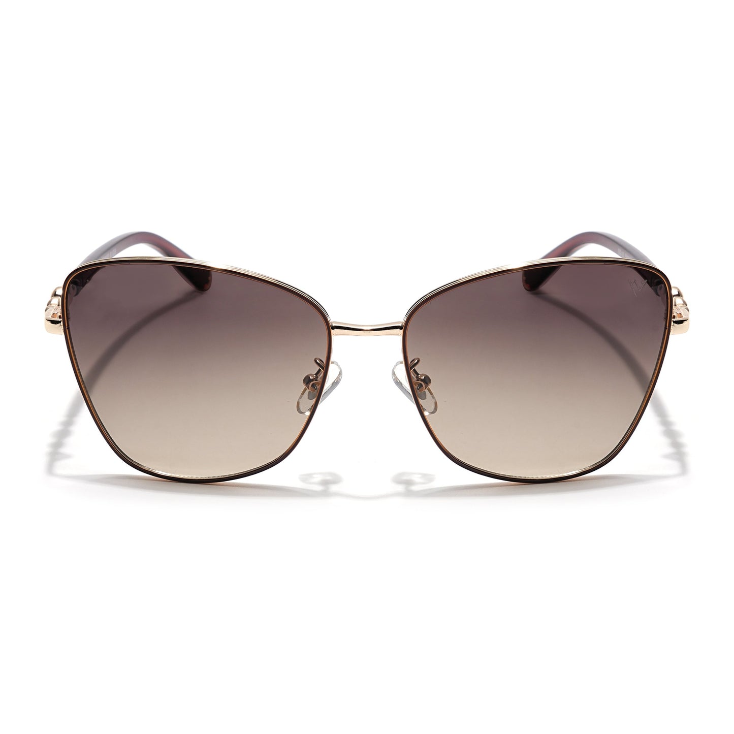 Cateye Sunglasses (Olive & Clear Lens | Golden & Brown Frame - MG5998)